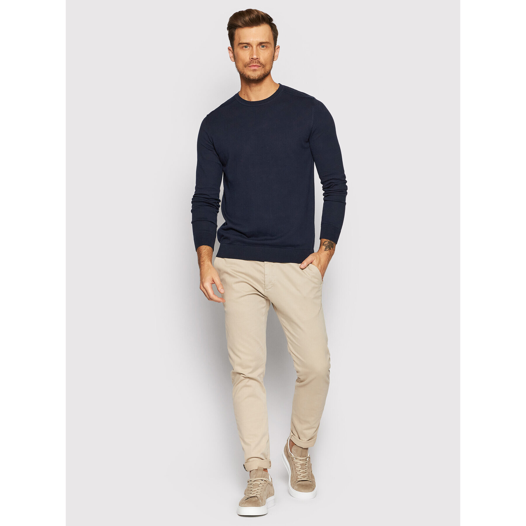 Selected Homme Sveter Berg 16074682 Tmavomodrá Regular Fit - Pepit.sk