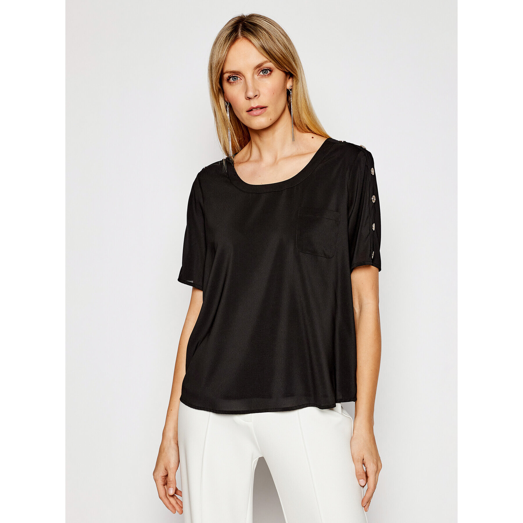 Silvian Heach Blúzka Blouse Haddada CVP19218BL Čierna Regular Fit - Pepit.sk