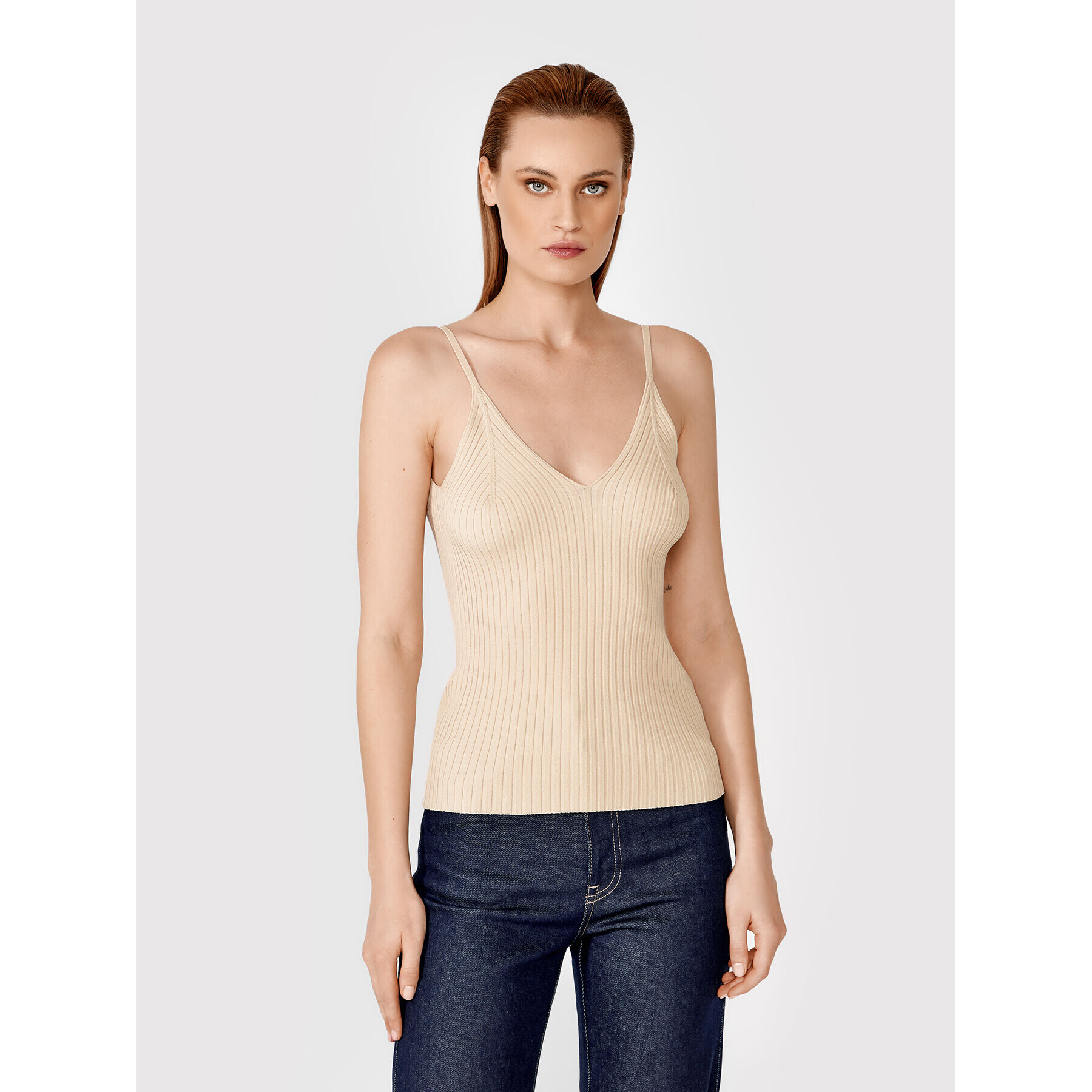 Simple Top TPD008 Béžová Slim Fit - Pepit.sk