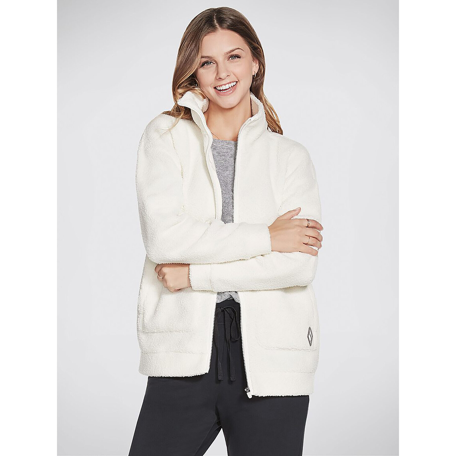 Skechers Bunda anorak Downtime Jacket W3JA239 Écru Regular Fit - Pepit.sk