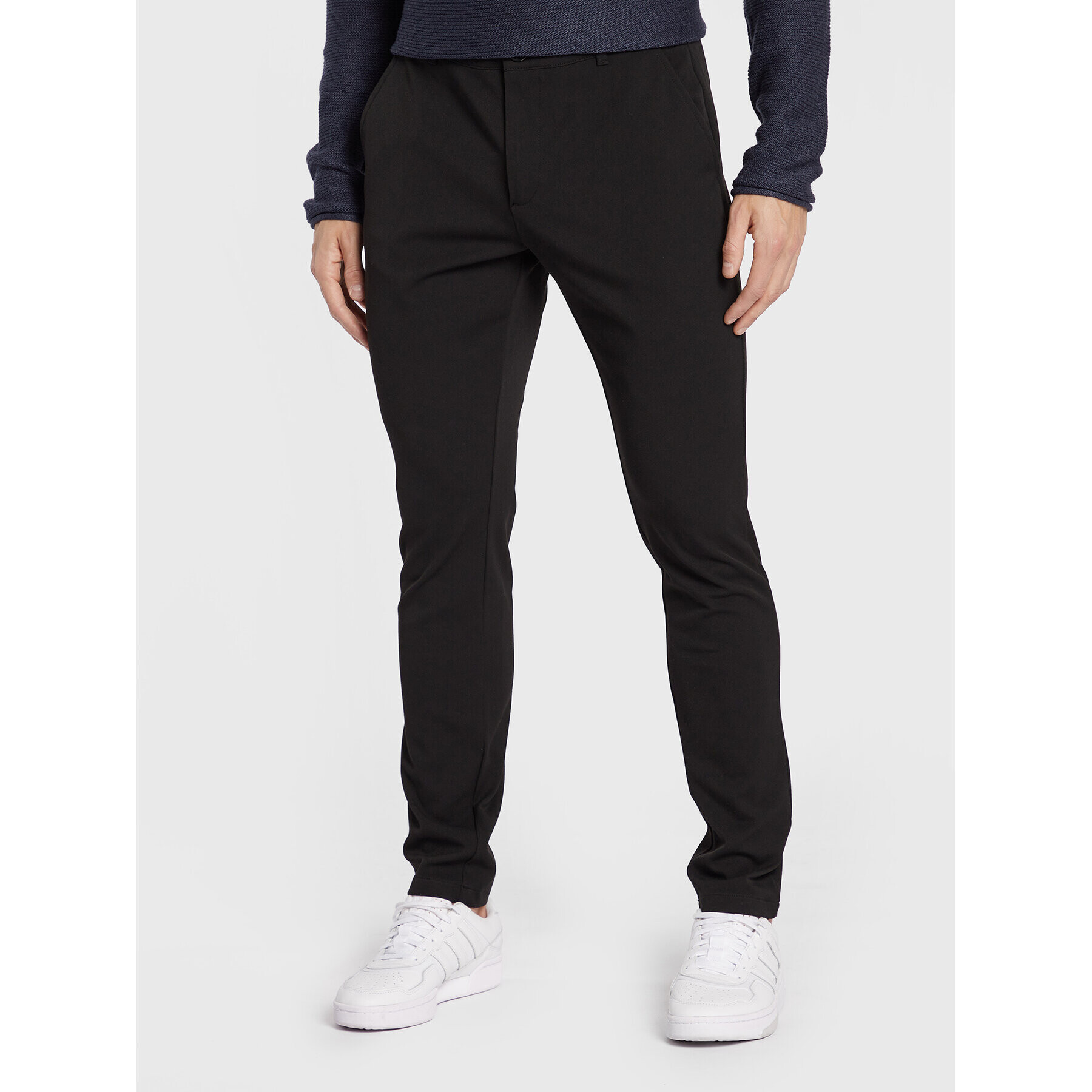 Solid Bavlnené nohavice Frederic 21200141 Čierna Slim Fit - Pepit.sk