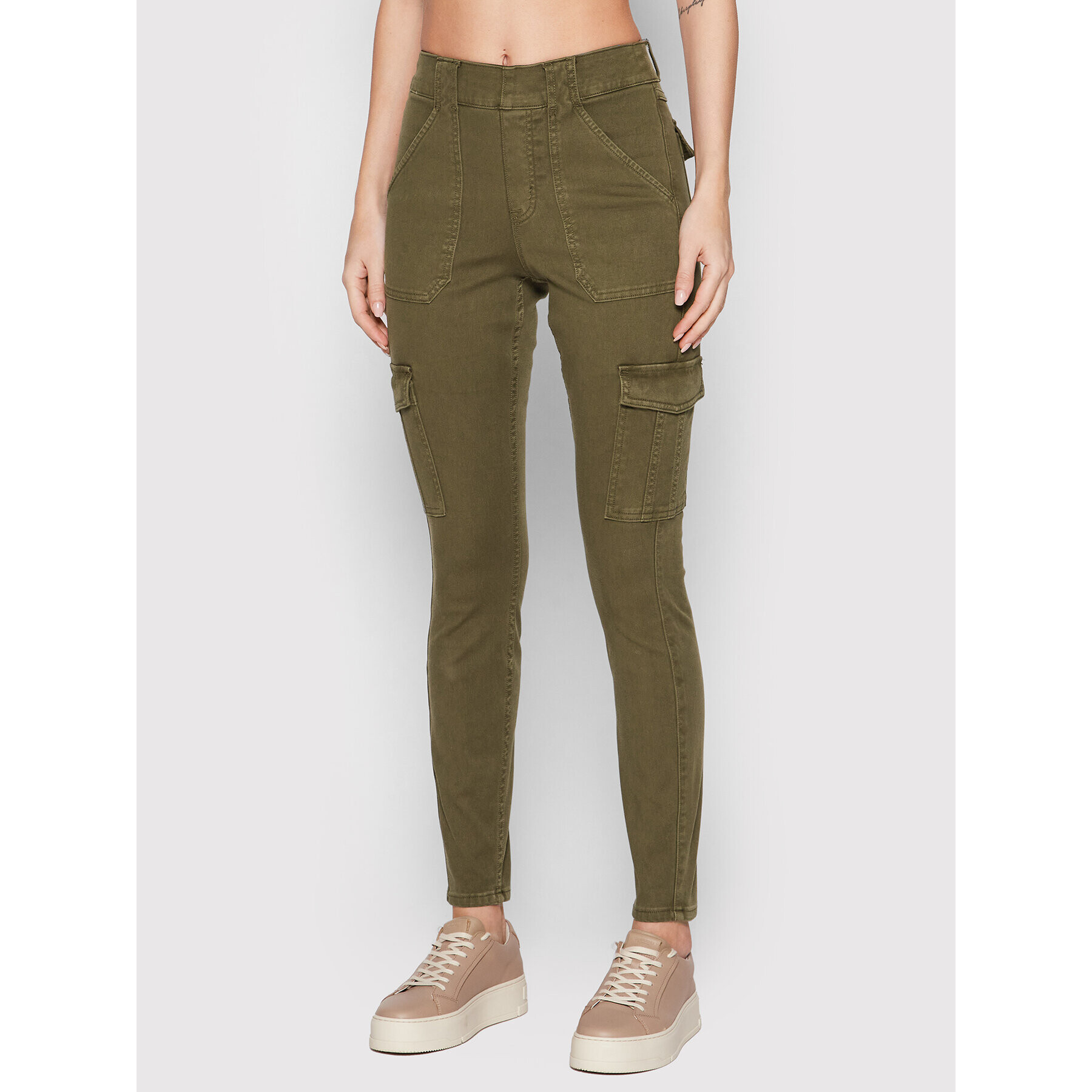 SPANX Bavlnené nohavice Cargo 20311R Zelená Skinny Fit - Pepit.sk