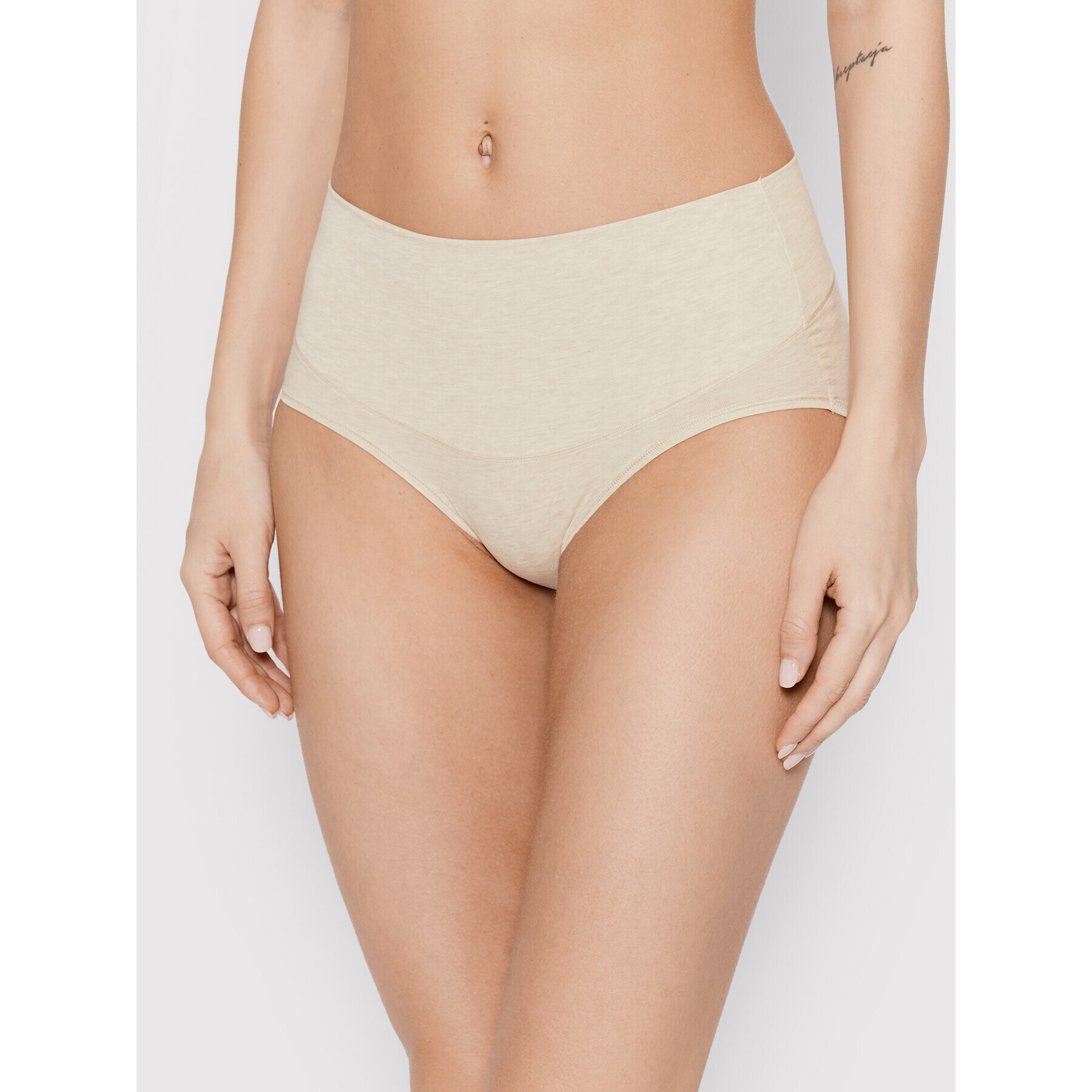 SPANX Klasické nohavičky s vysokým pásom Cotton Control 40050R Béžová - Pepit.sk