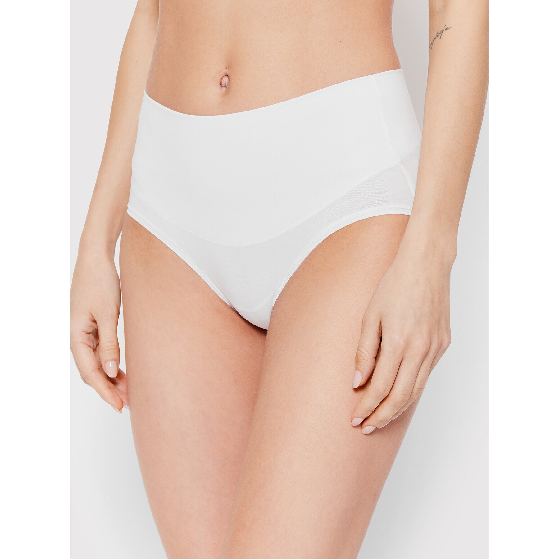 SPANX Klasické nohavičky s vysokým pásom Cotton Control 40050R Biela - Pepit.sk