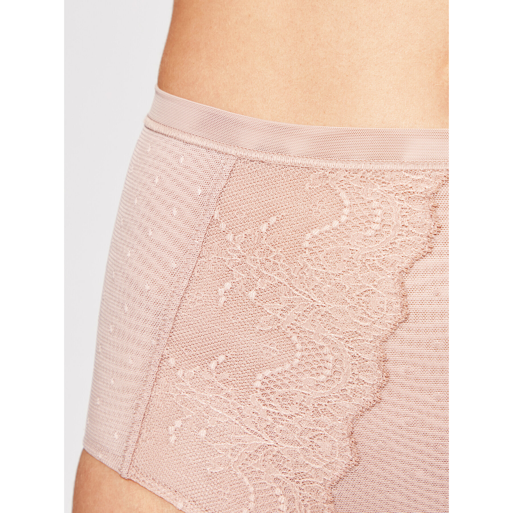 SPANX Klasické nohavičky s vysokým pásom Spotlight On Lace 10218R Béžová - Pepit.sk