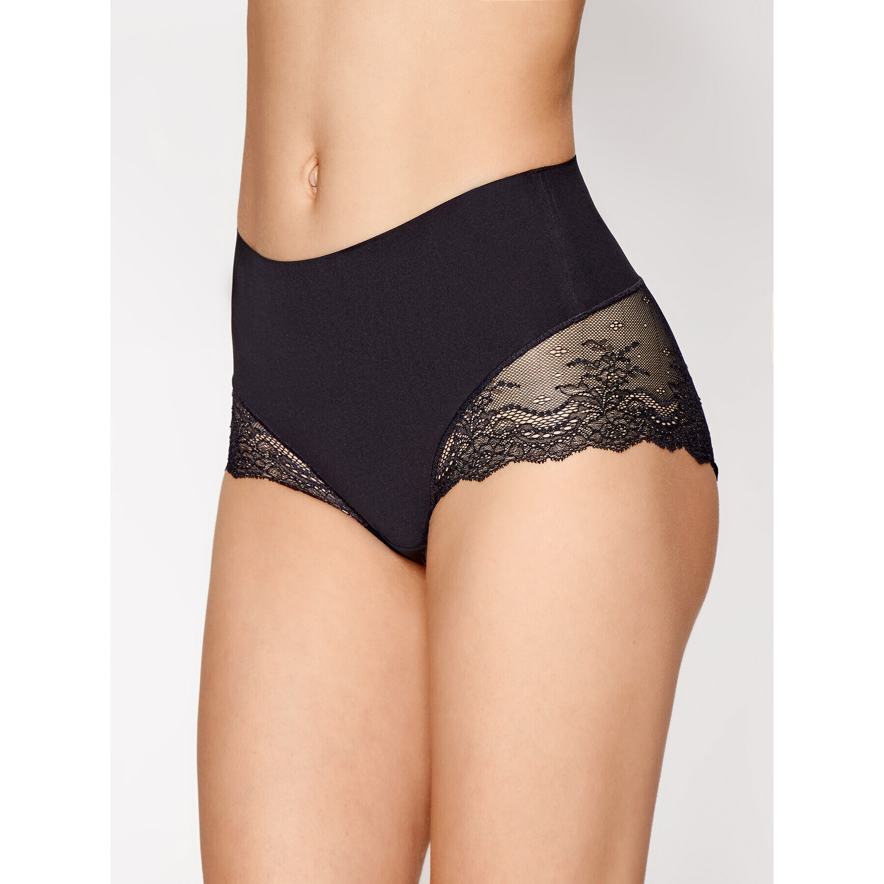 SPANX Klasické nohavičky s vysokým pásom Undie-tectable® Lace Hi-Hipster SP0515 Čierna - Pepit.sk