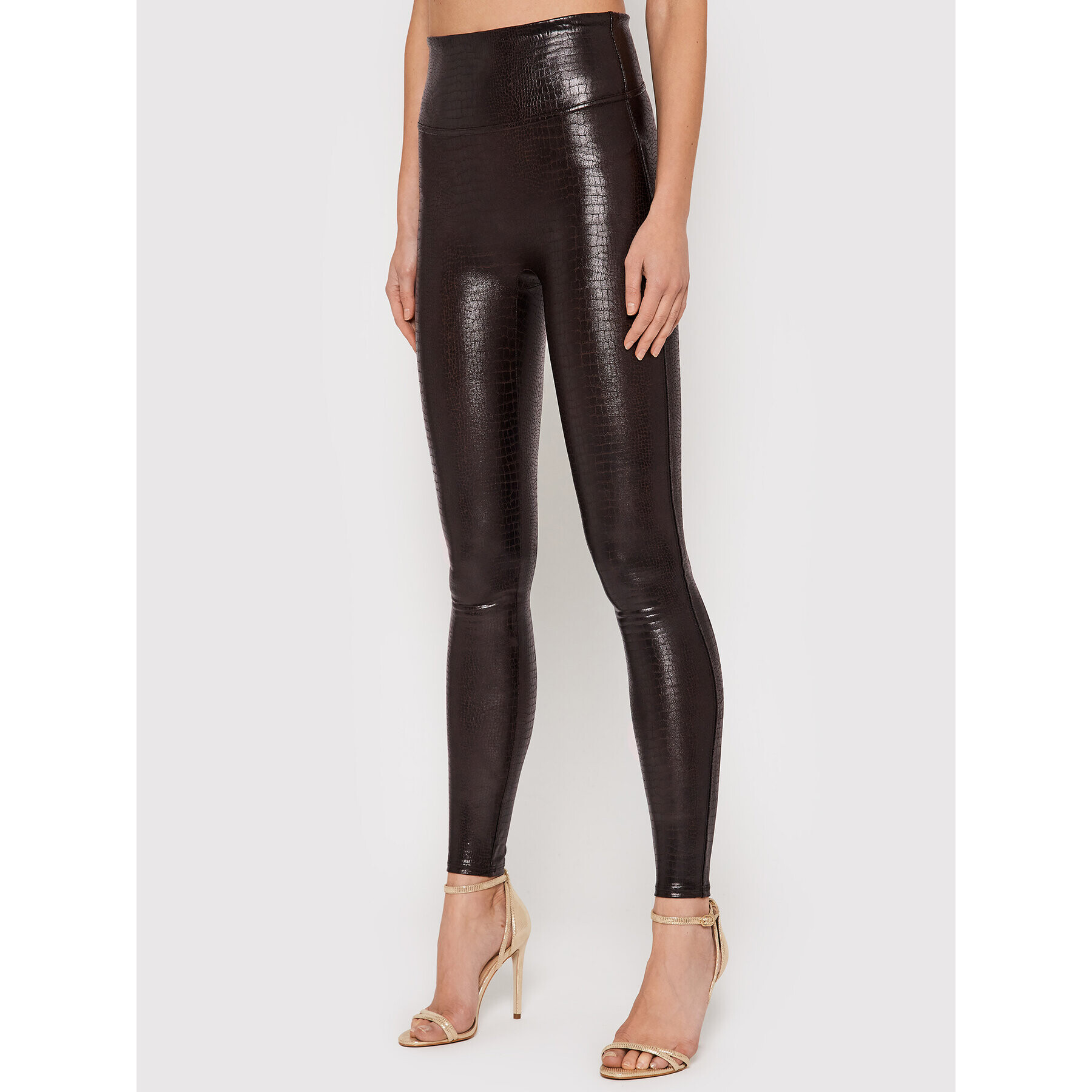 SPANX Legíny Faux Leather Croc 20303R Hnedá Slim Fit - Pepit.sk