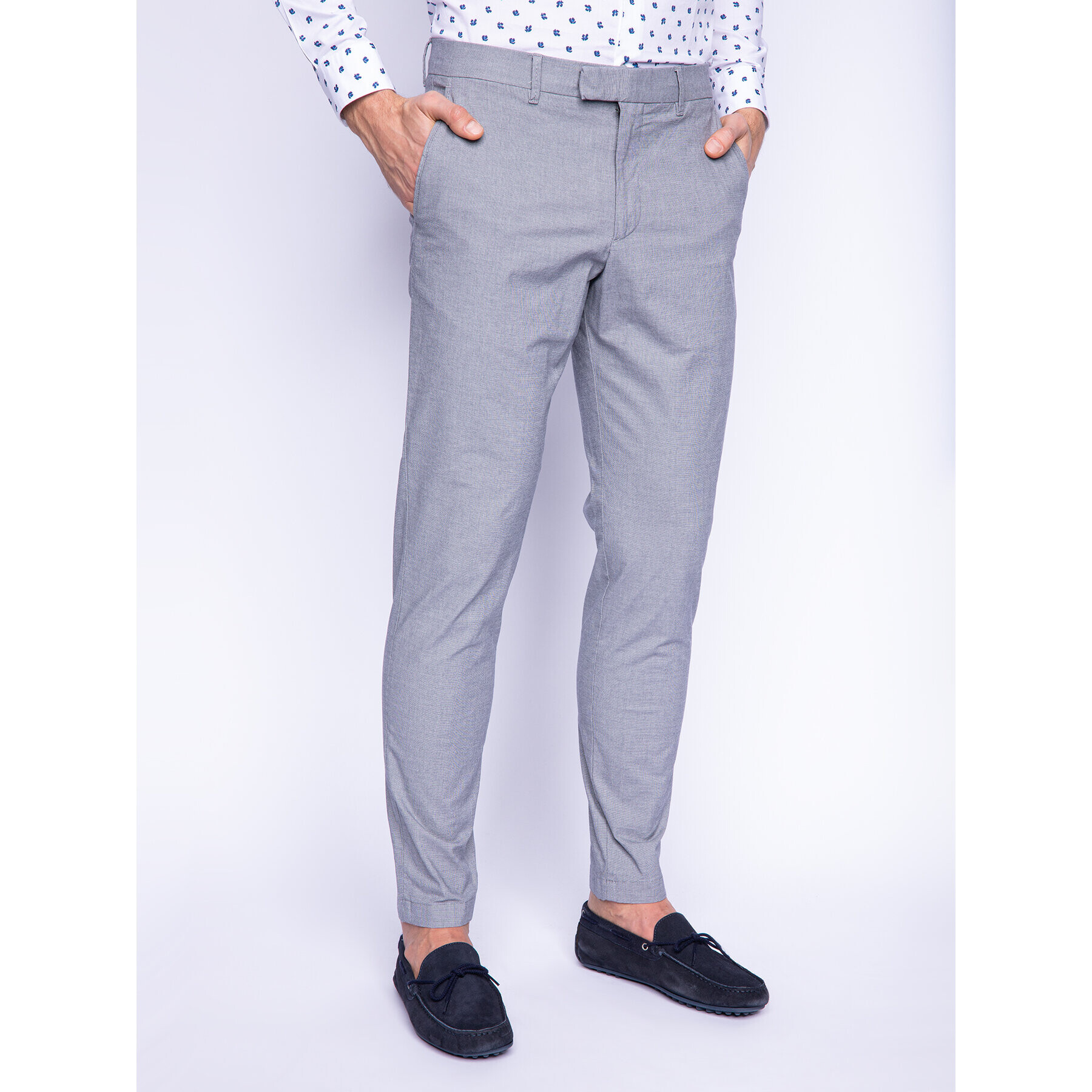 Strellson Bavlnené nohavice 11 Sax-W 30019343 Sivá Slim Fit - Pepit.sk