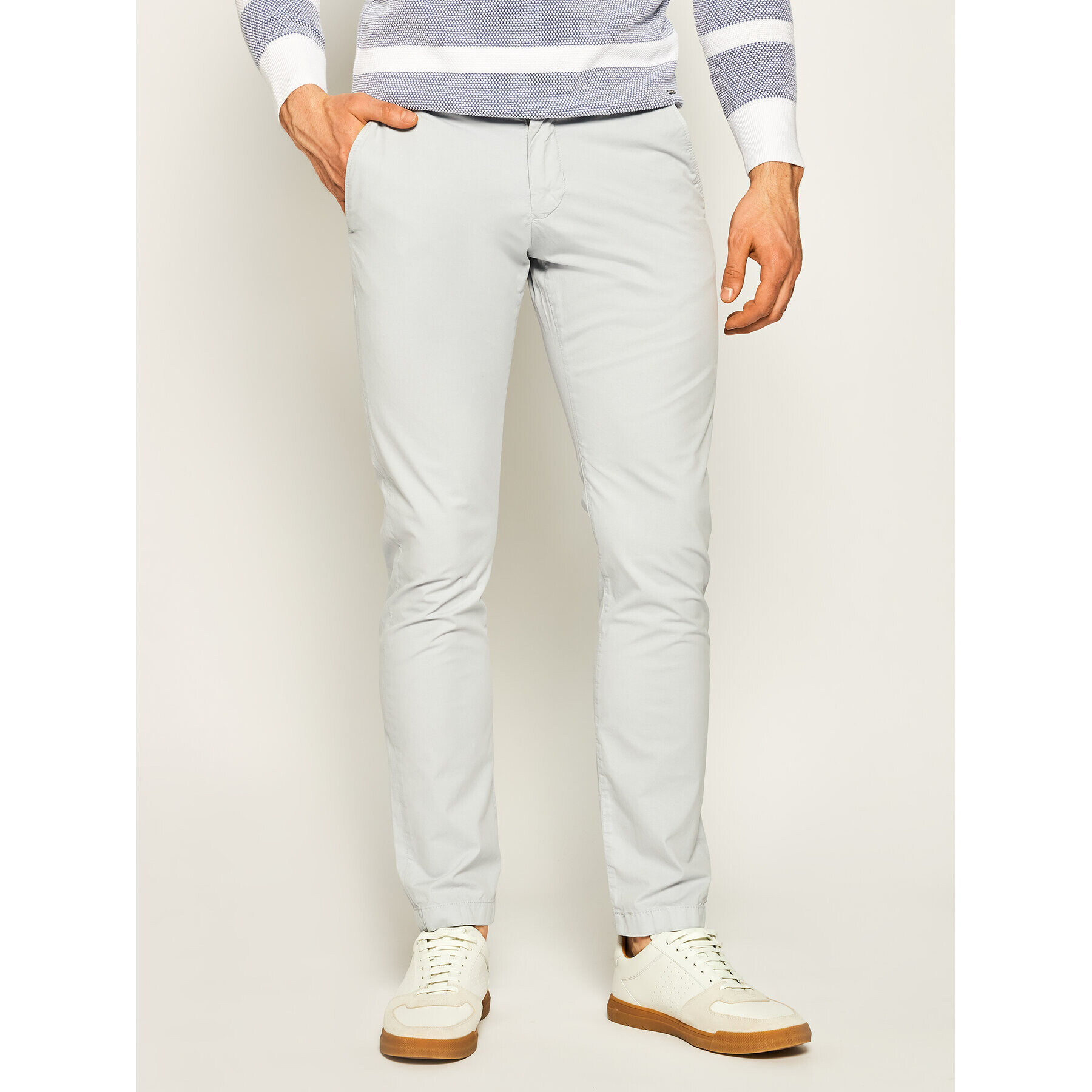 Strellson Chino nohavice Code-D 30020082 Sivá Slim Fit - Pepit.sk