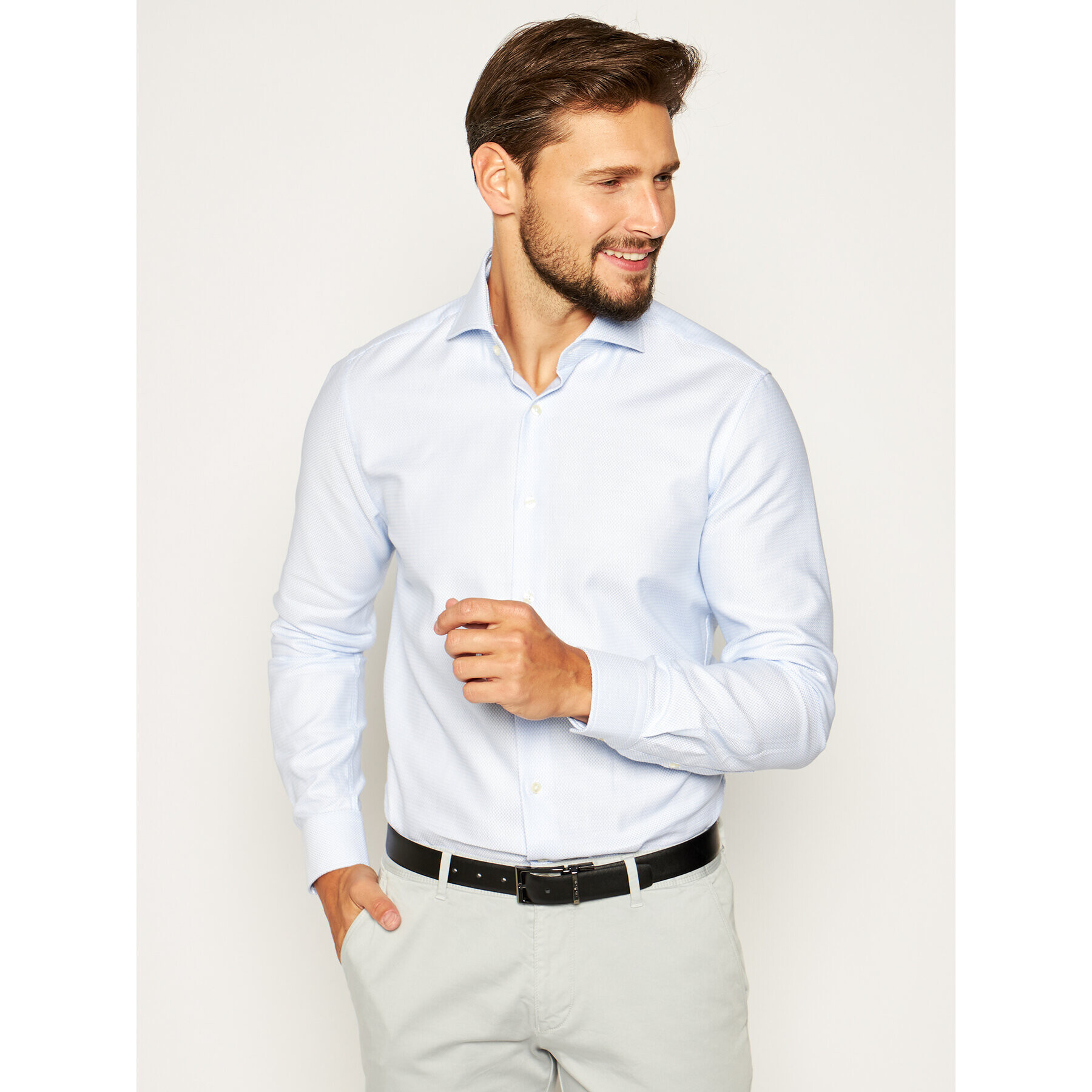 Strellson Košeľa 30017503 Modrá Slim Fit - Pepit.sk