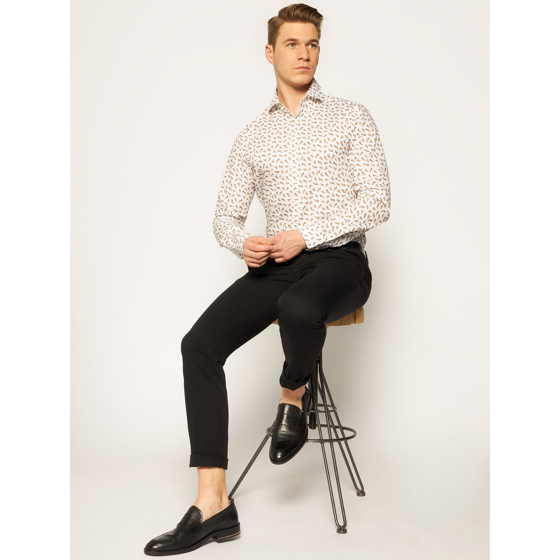 Strellson Košeľa Sereno 30020147 Biela Slim Fit - Pepit.sk