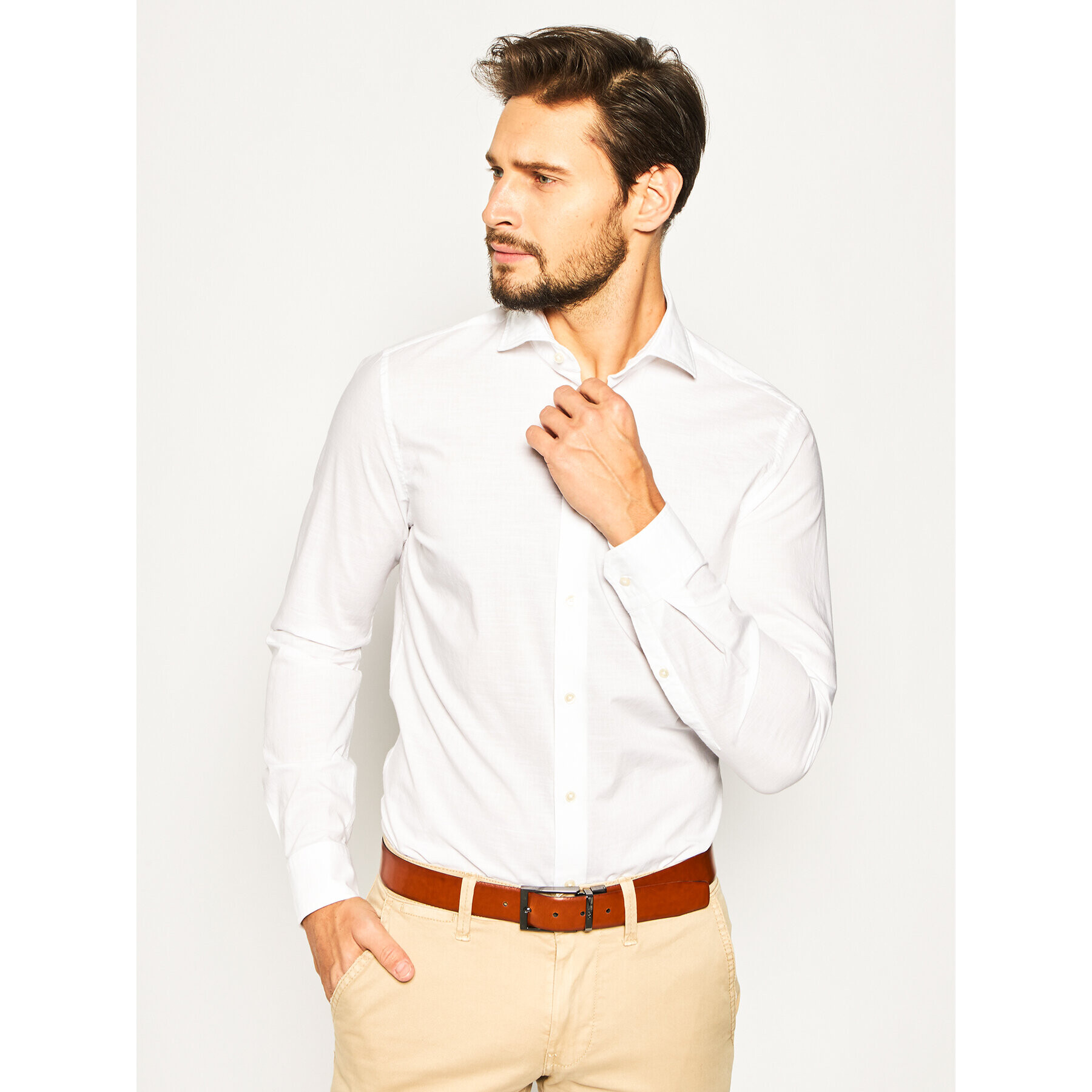 Strellson Košeľa Sereno 30020157 Biela Slim Fit - Pepit.sk