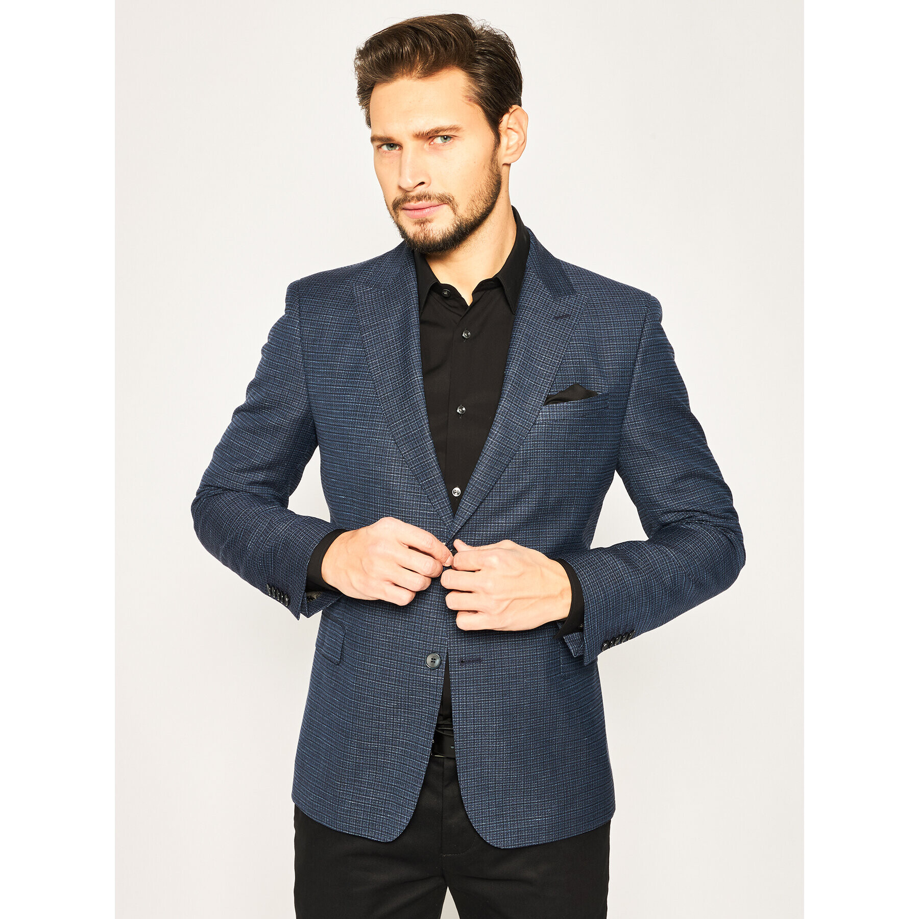 Strellson Sako Aston 30020921 Tmavomodrá Slim Fit - Pepit.sk