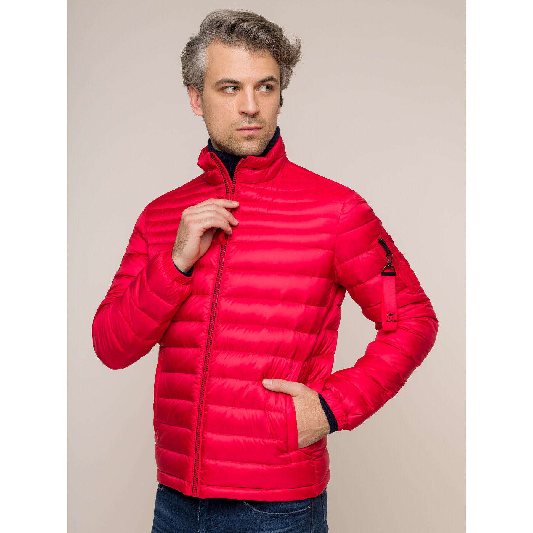 Strellson Vatovaná bunda 4Seasons 30017342 Červená Regular Fit - Pepit.sk