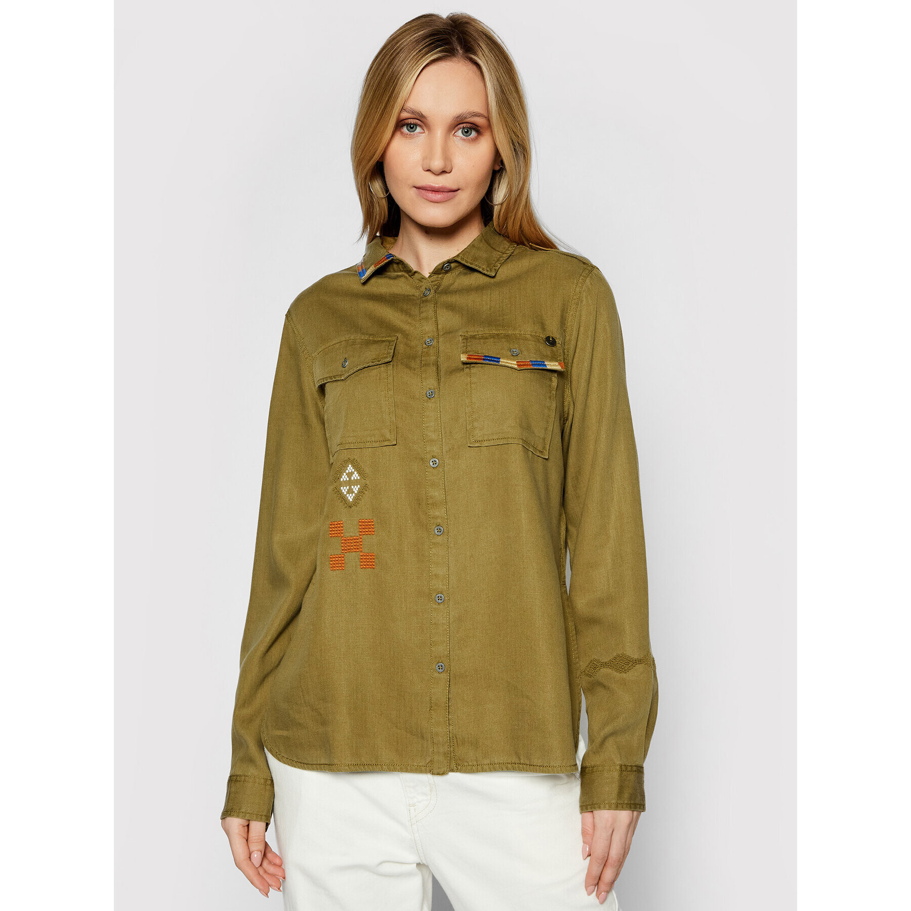 Superdry Košeľa Military W4010154A Zelená Regular Fit - Pepit.sk