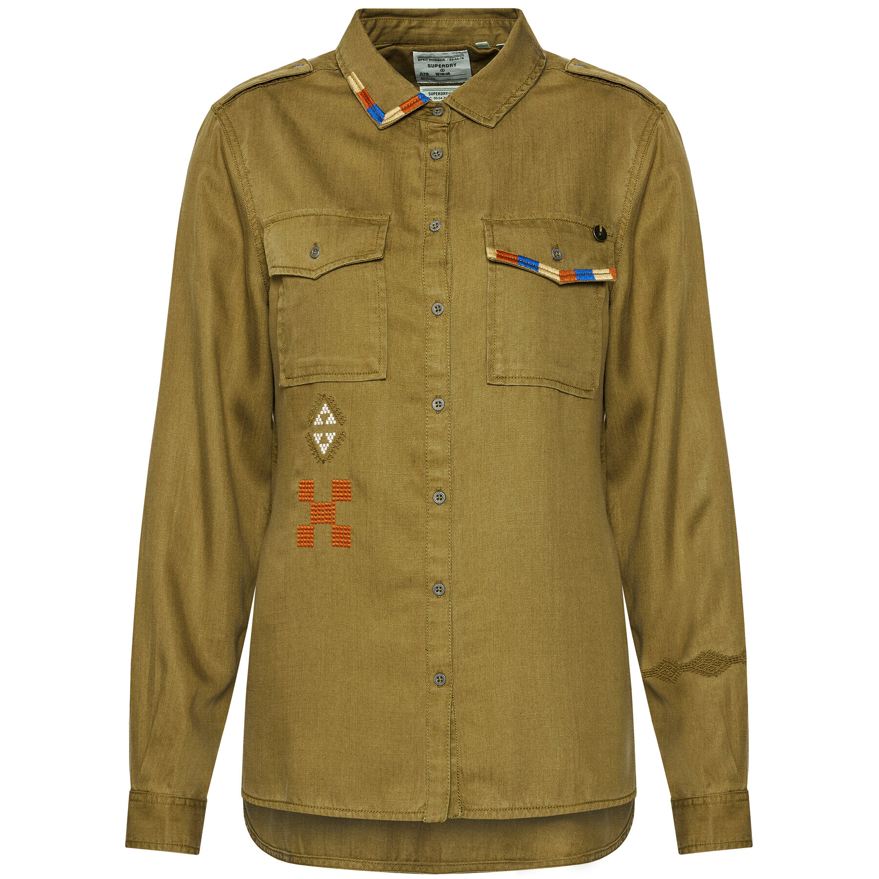 Superdry Košeľa Military W4010154A Zelená Regular Fit - Pepit.sk