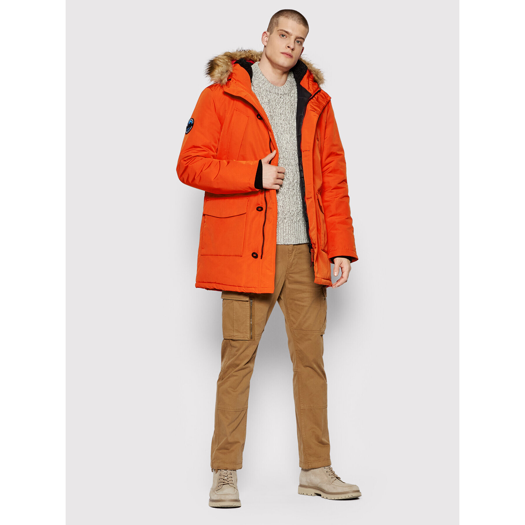 Superdry Parka Everest M5011192A Oranžová Regular Fit - Pepit.sk