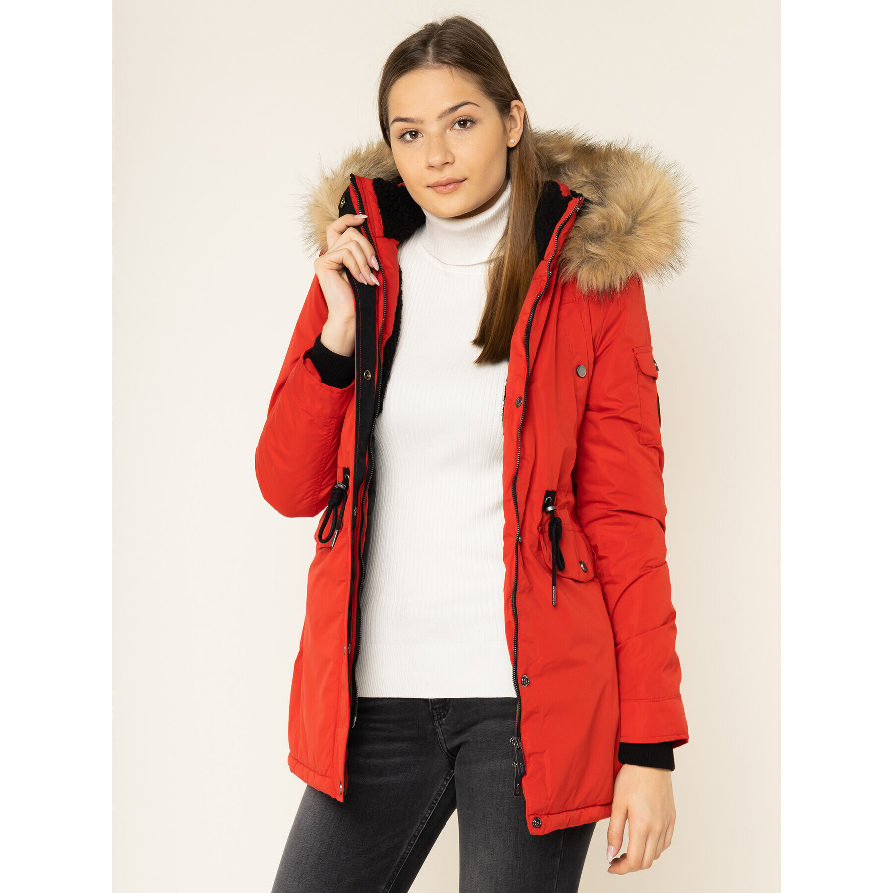 Superdry Parka Nadare W5000012A Červená Regular Fit - Pepit.sk