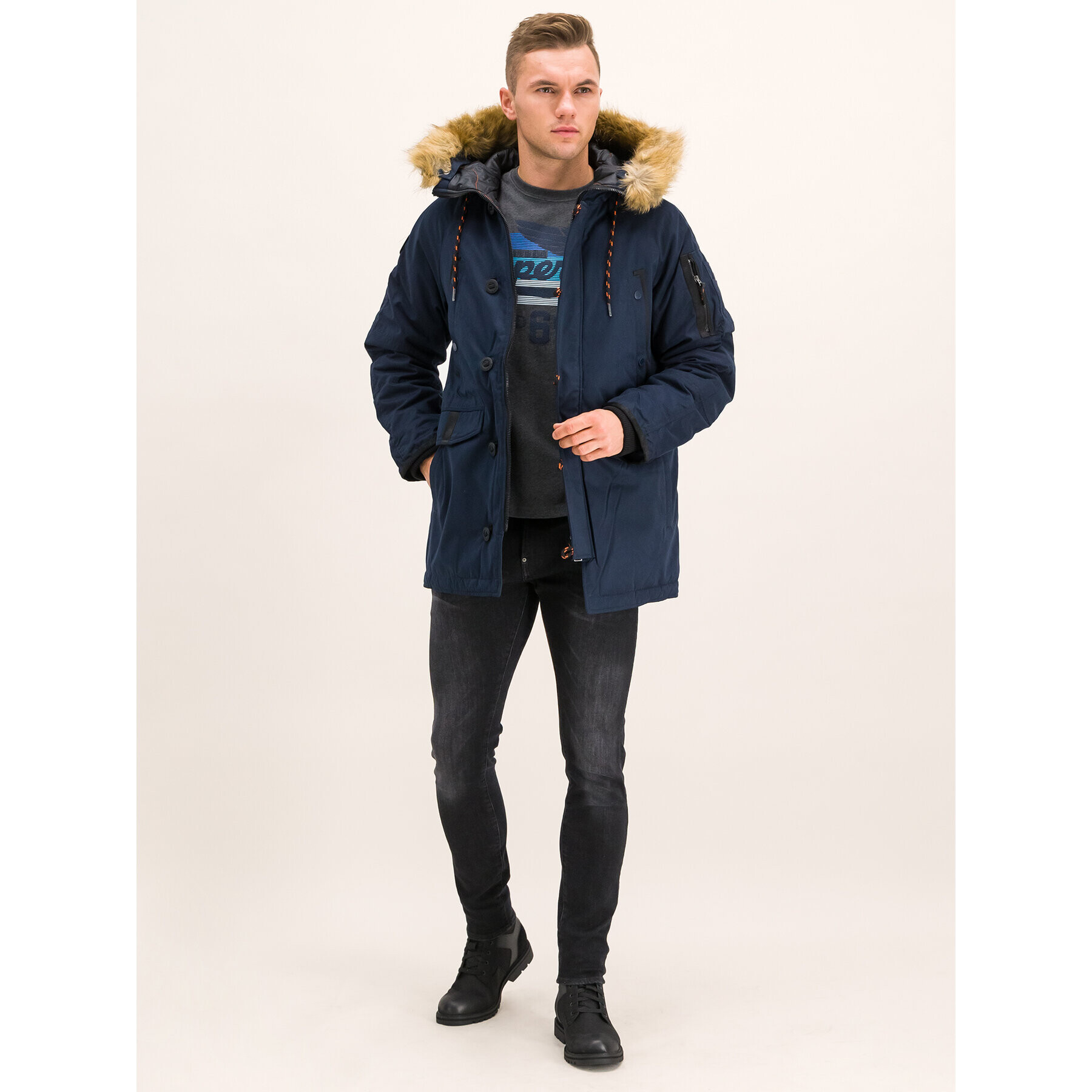 Superdry Parka SDX M5000082A Tmavomodrá Regular Fit - Pepit.sk