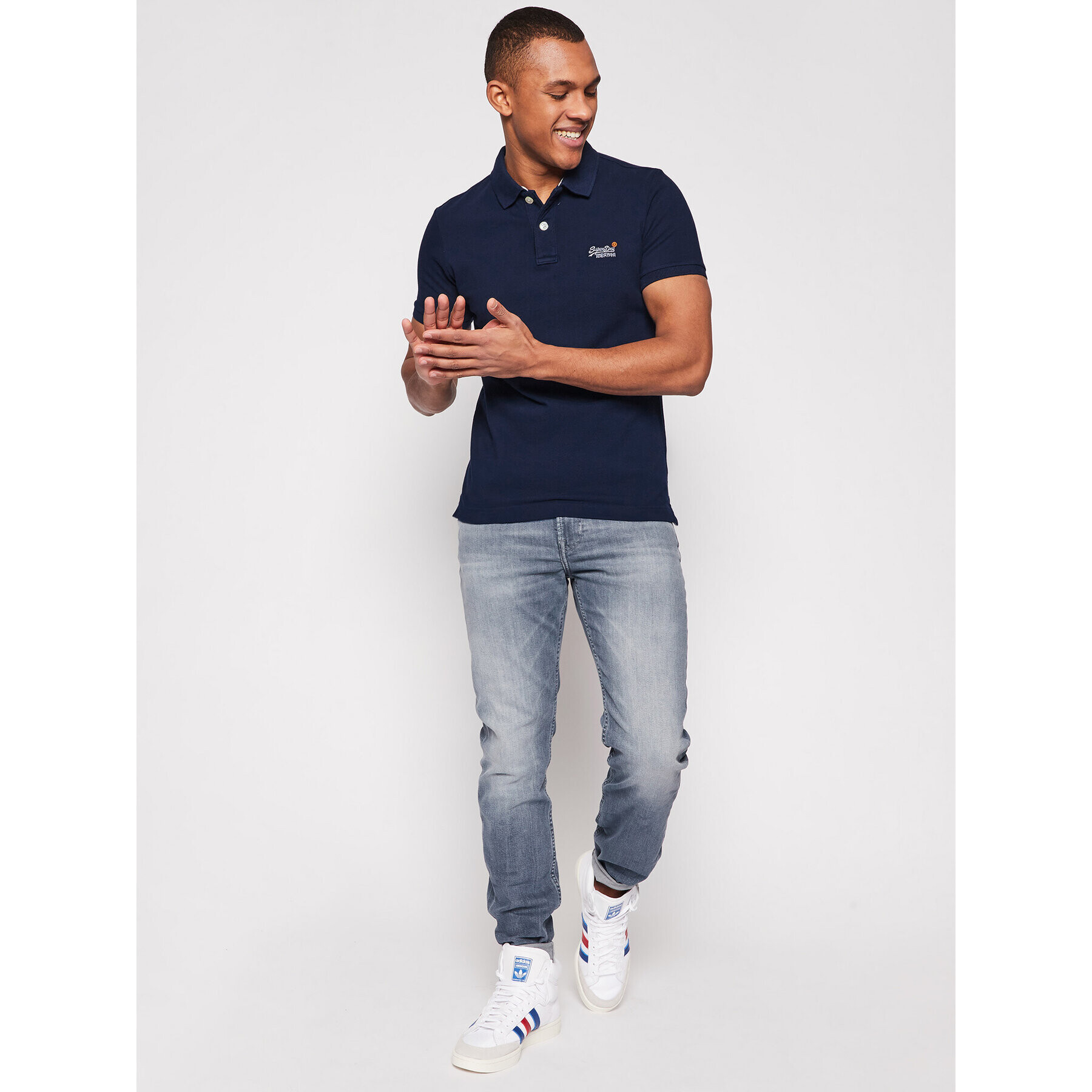 Superdry Polokošeľa Classic Pique M1110031A Tmavomodrá Regular Fit - Pepit.sk