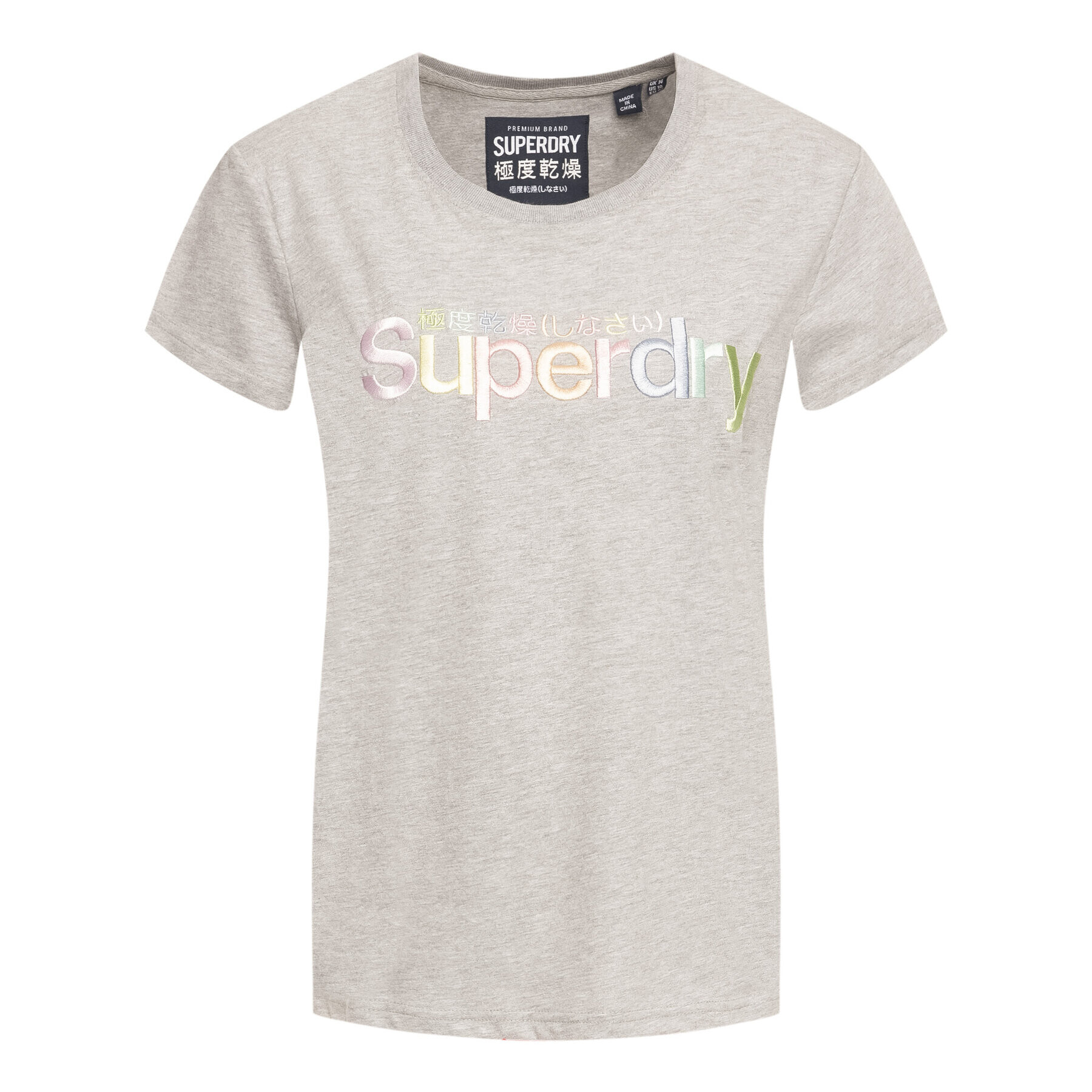 Superdry Tričko Classic Rainbow Emb Entry Tee W1000057A Sivá Classic Fit - Pepit.sk