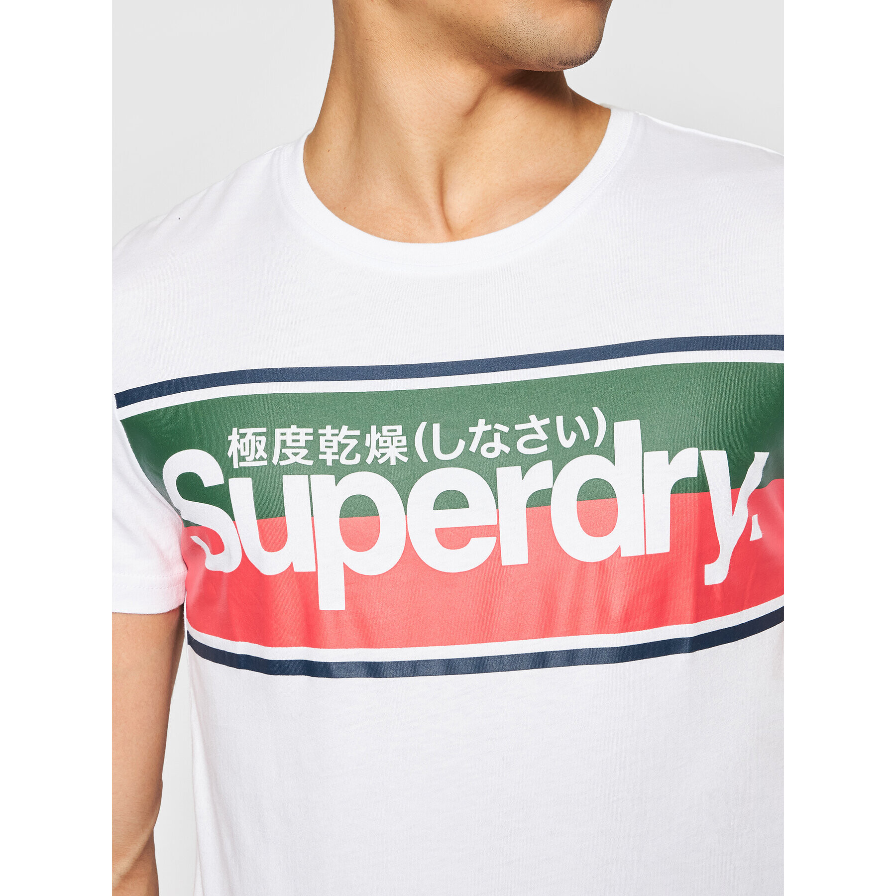 Superdry Tričko Core Logo Stripe M1010159B Biela Regular Fit - Pepit.sk