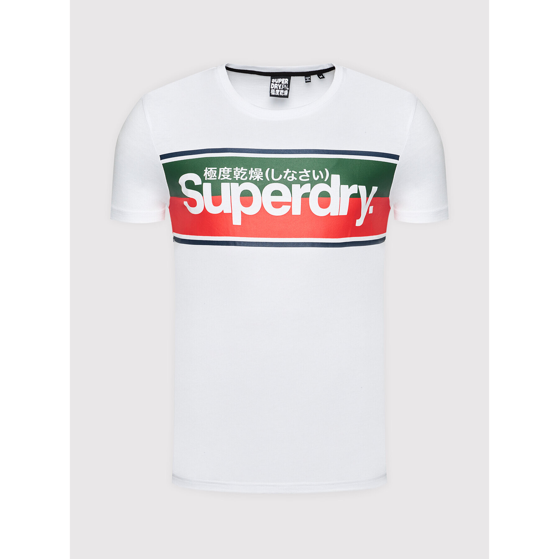 Superdry Tričko Core Logo Stripe M1010159B Biela Regular Fit - Pepit.sk