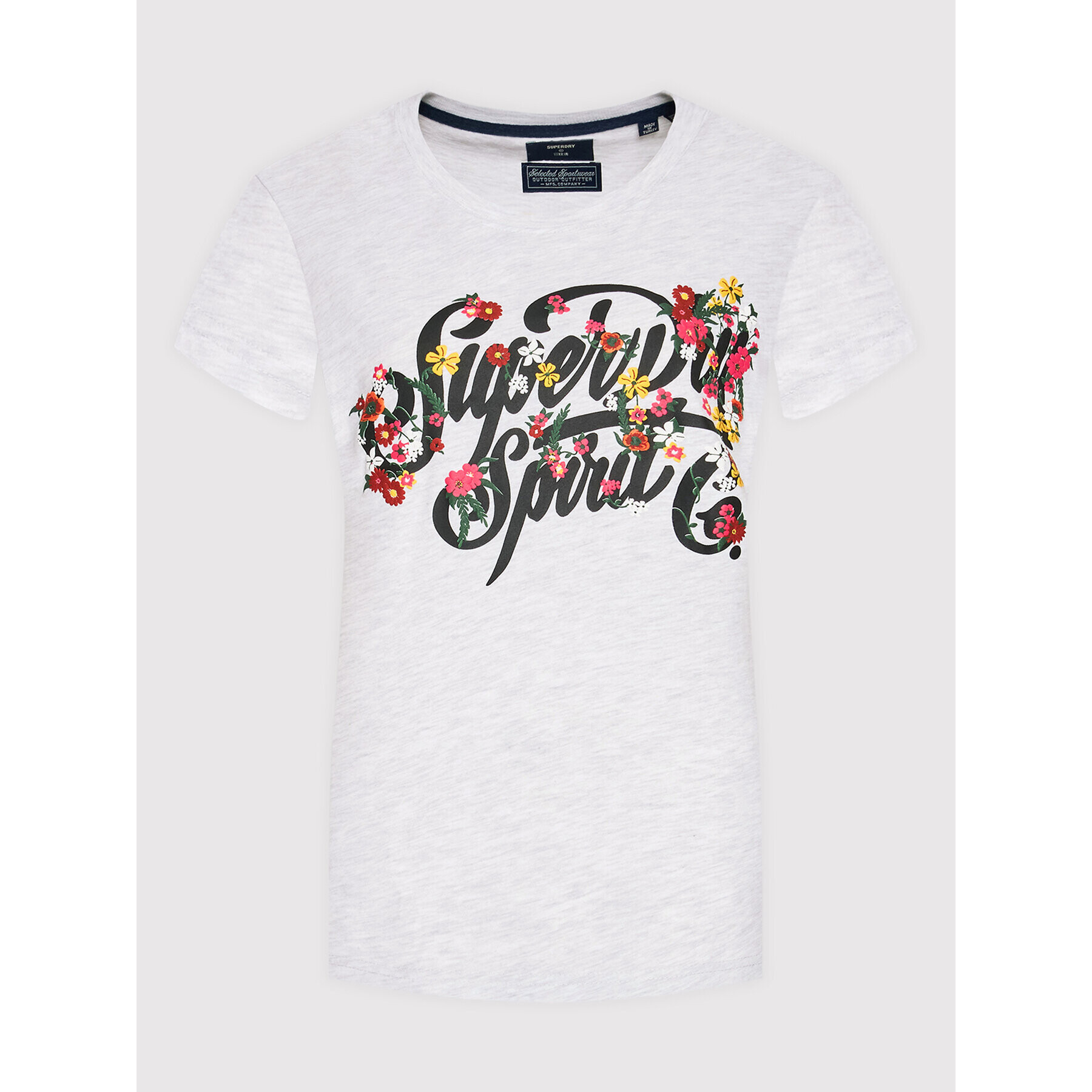 Superdry Tričko Script Style Floral W1010733A Sivá Regular Fit - Pepit.sk