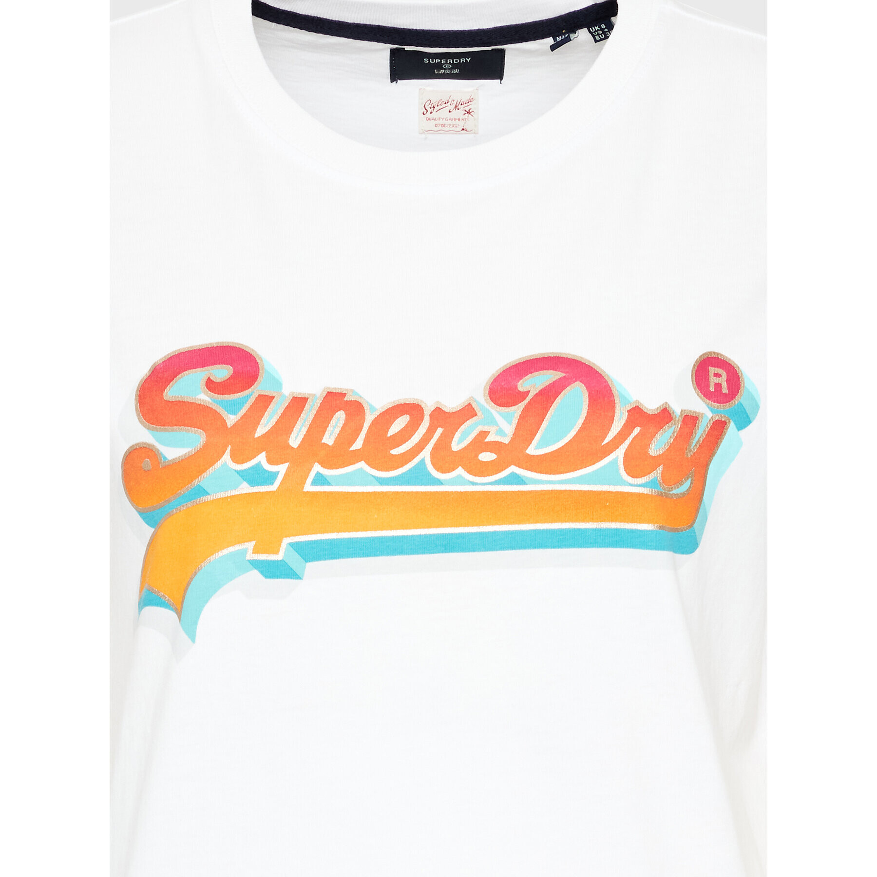 Superdry Tričko Vintage Vl Seasonal W1010790A Biela Regular Fit - Pepit.sk