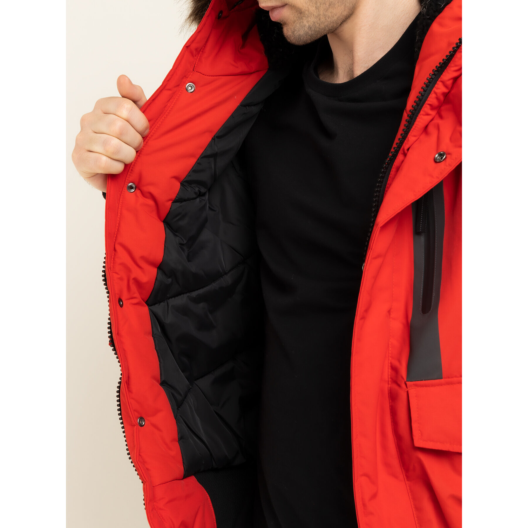 Superdry Vatovaná bunda Everest M5000039A Červená Regular Fit - Pepit.sk