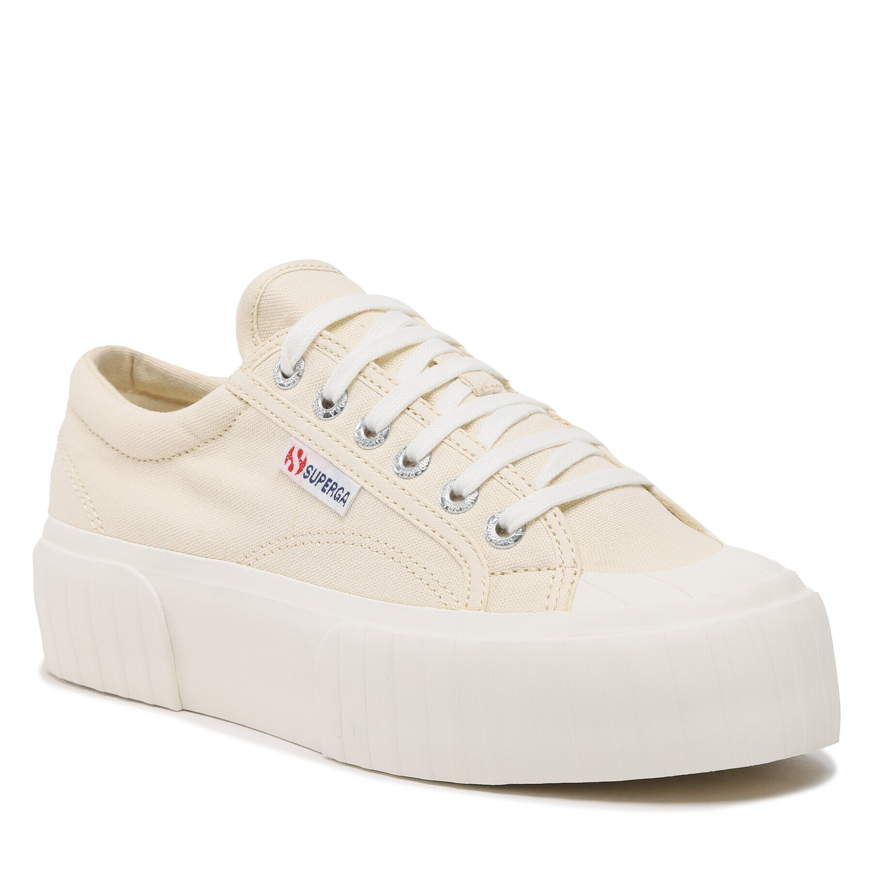 Superga Plátenky 2631 Stripe Platform S5111SW Béžová - Pepit.sk