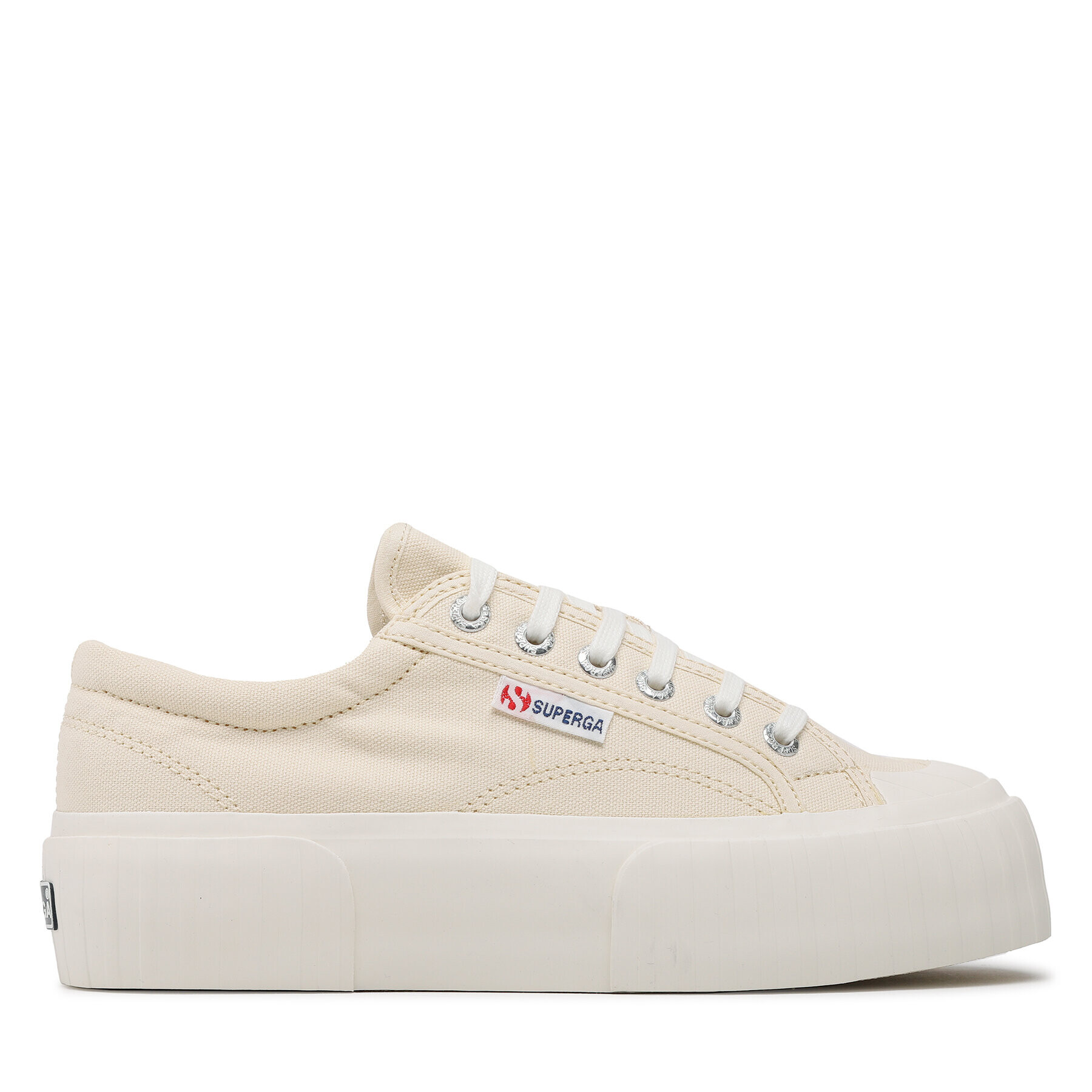 Superga Plátenky 2631 Stripe Platform S5111SW Béžová - Pepit.sk