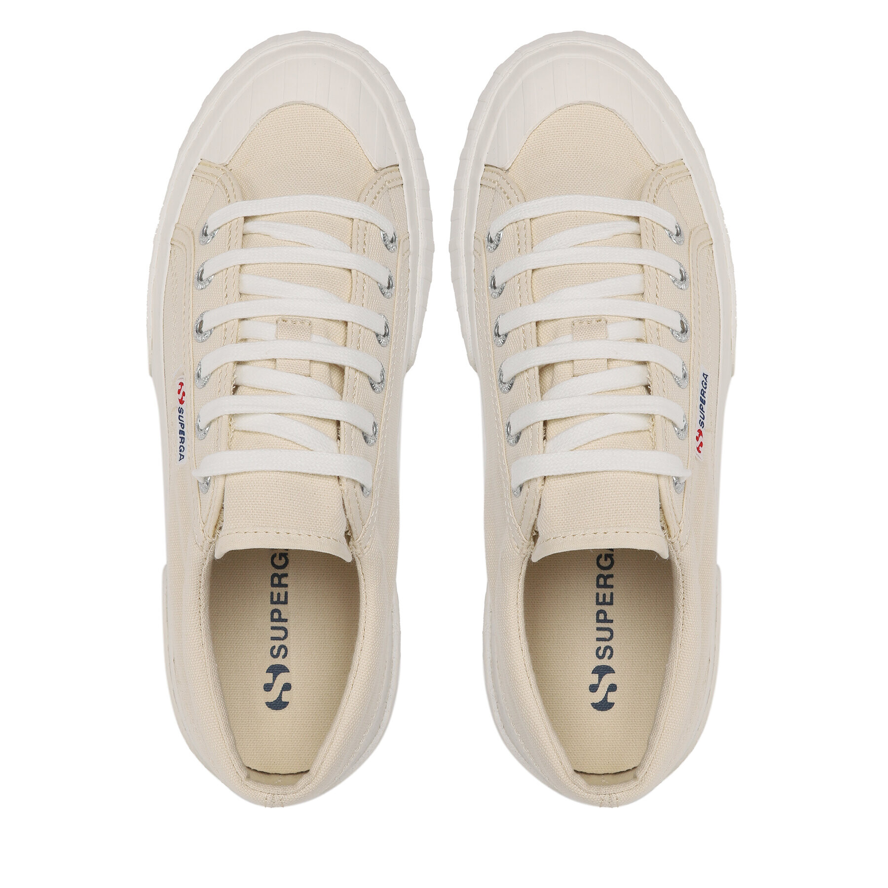 Superga Plátenky 2631 Stripe Platform S5111SW Béžová - Pepit.sk