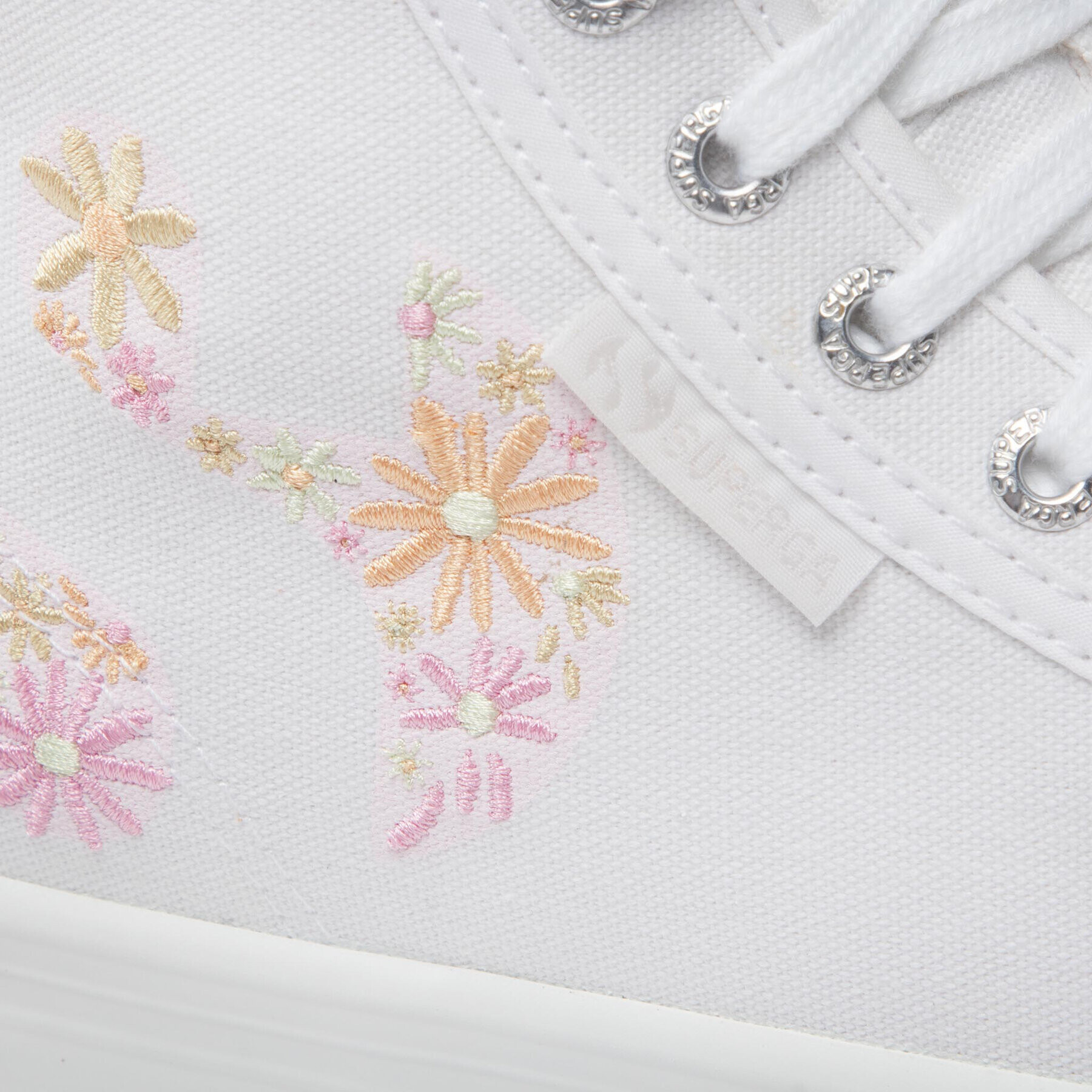 Superga Sneakersy 2708 Flowers Embroidery S2121GW Biela - Pepit.sk