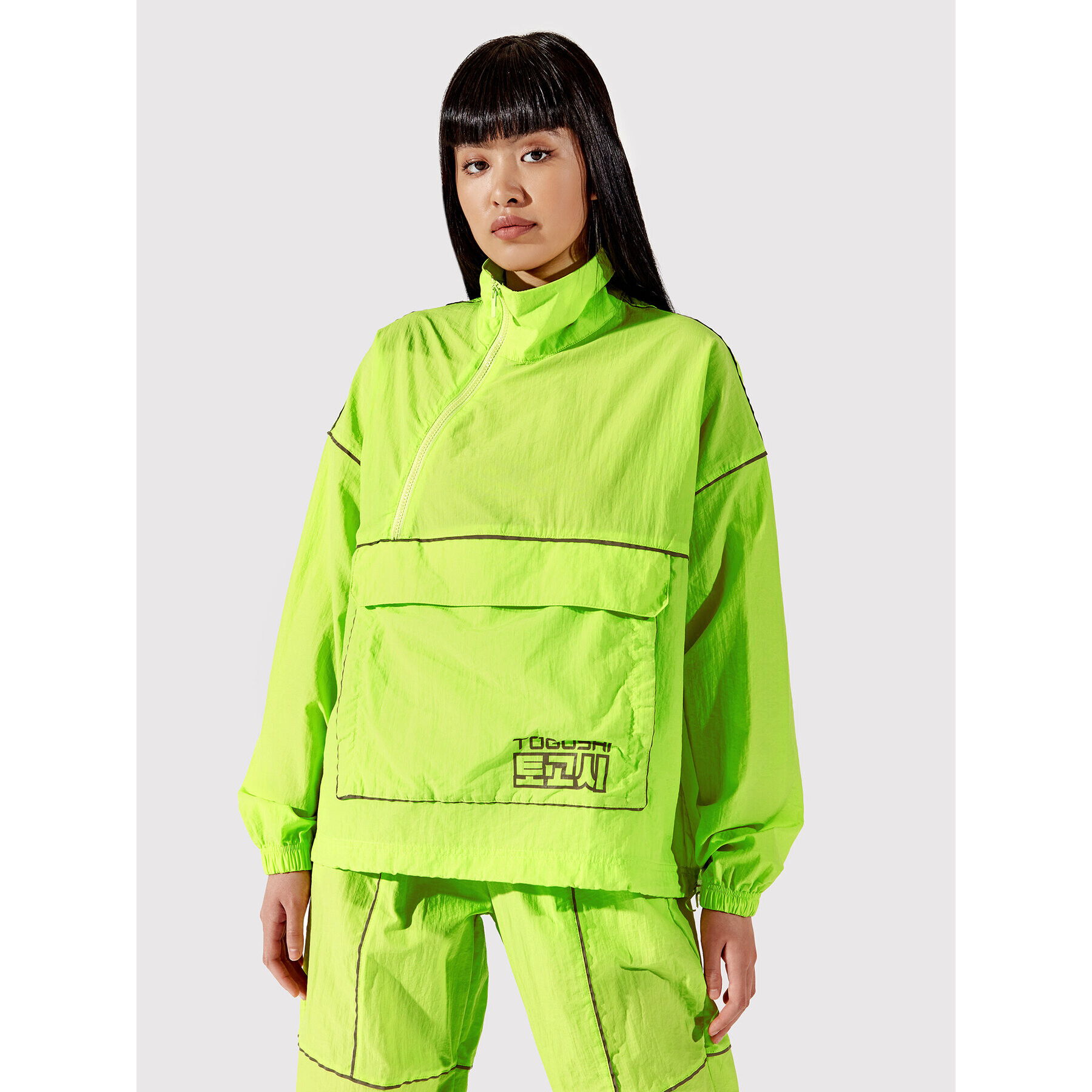 Togoshi Bunda anorak TG22-KUD003 Zelená Oversize - Pepit.sk