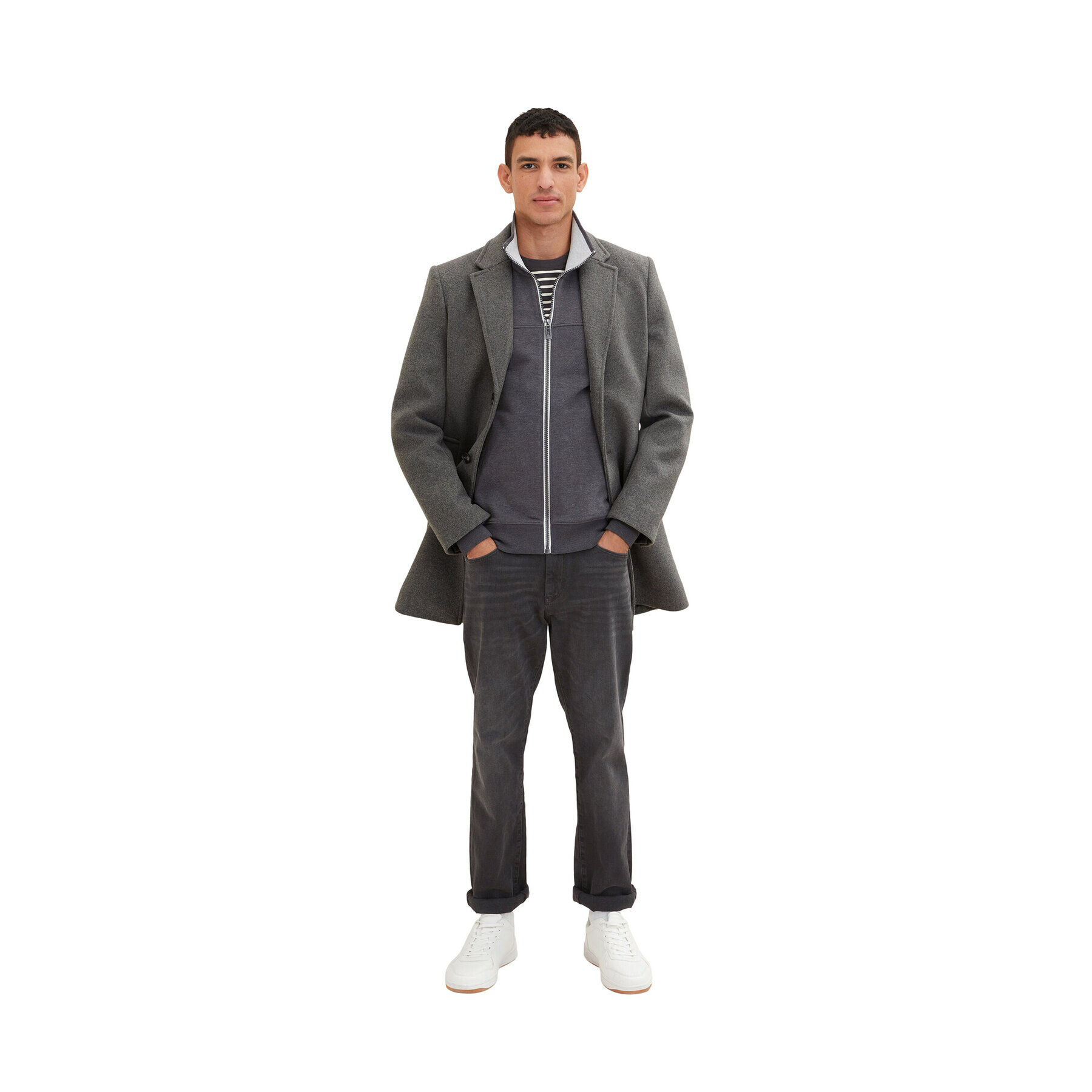 Tom Tailor Mikina 1037049 Sivá Regular Fit - Pepit.sk