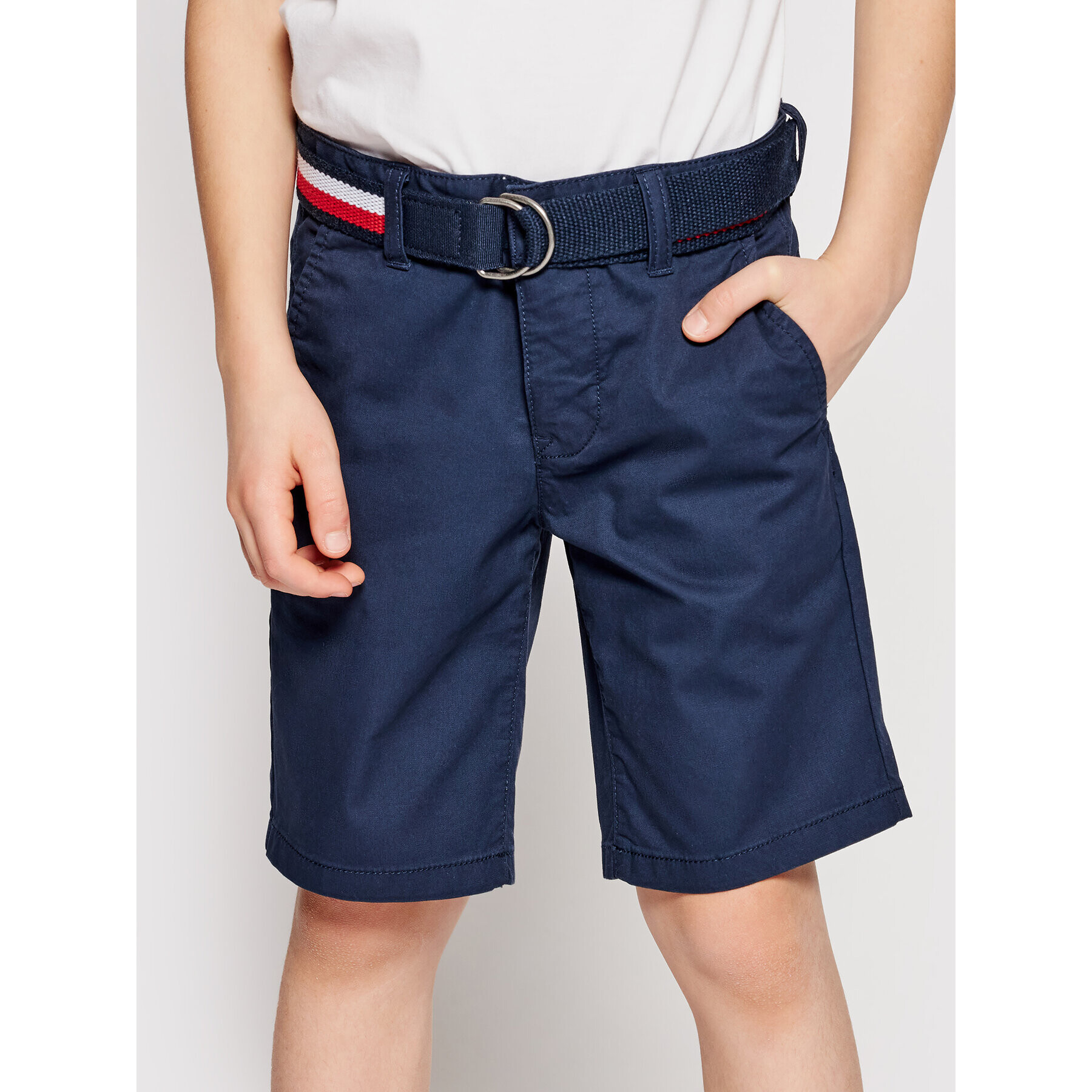 Tommy Hilfiger Bavlnené šortky Essential Belted Chino KB0KB05769 D Tmavomodrá Slim Fit - Pepit.sk