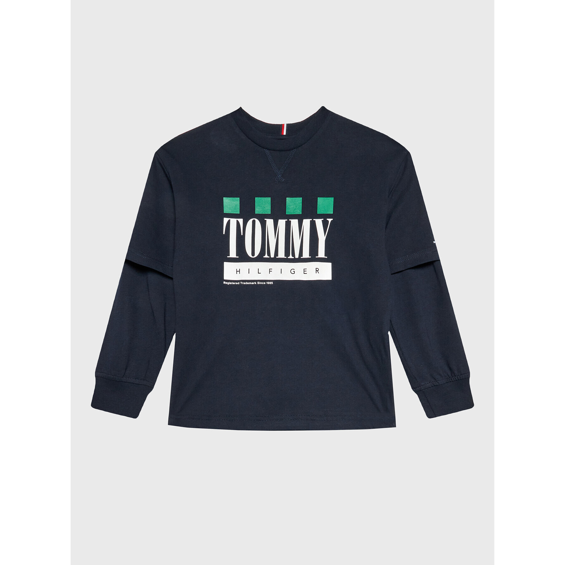 Tommy Hilfiger Blúzka Double Layer KB0KB07793 D Tmavomodrá Regular Fit - Pepit.sk