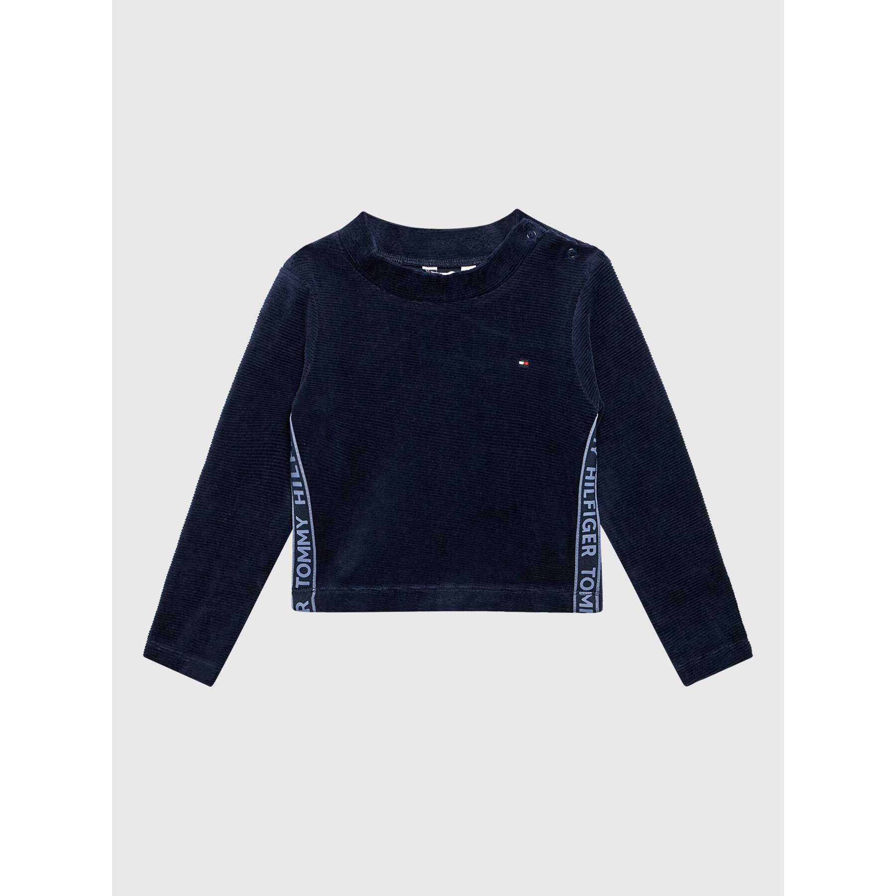 Tommy Hilfiger Blúzka Tape Knit KG0KG06316 M Tmavomodrá Regular Fit - Pepit.sk