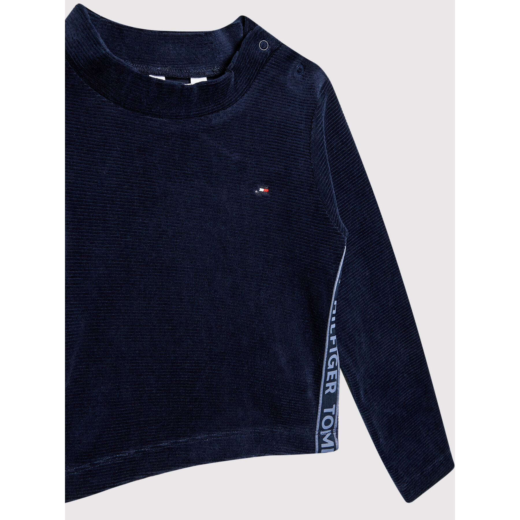 Tommy Hilfiger Blúzka Tape Knit KG0KG06316 M Tmavomodrá Regular Fit - Pepit.sk