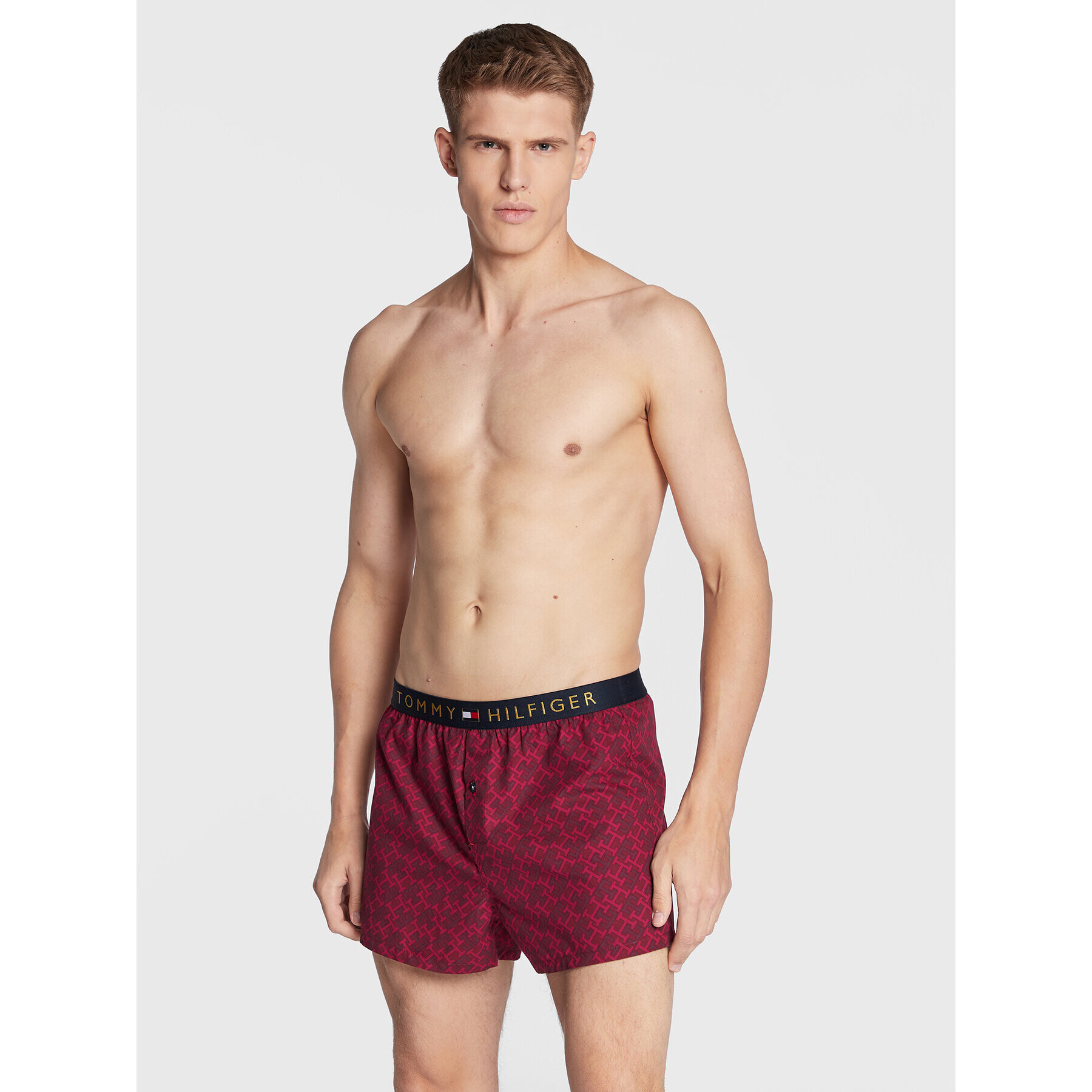 Tommy Hilfiger Boxerky UM0UM02344 Bordová - Pepit.sk