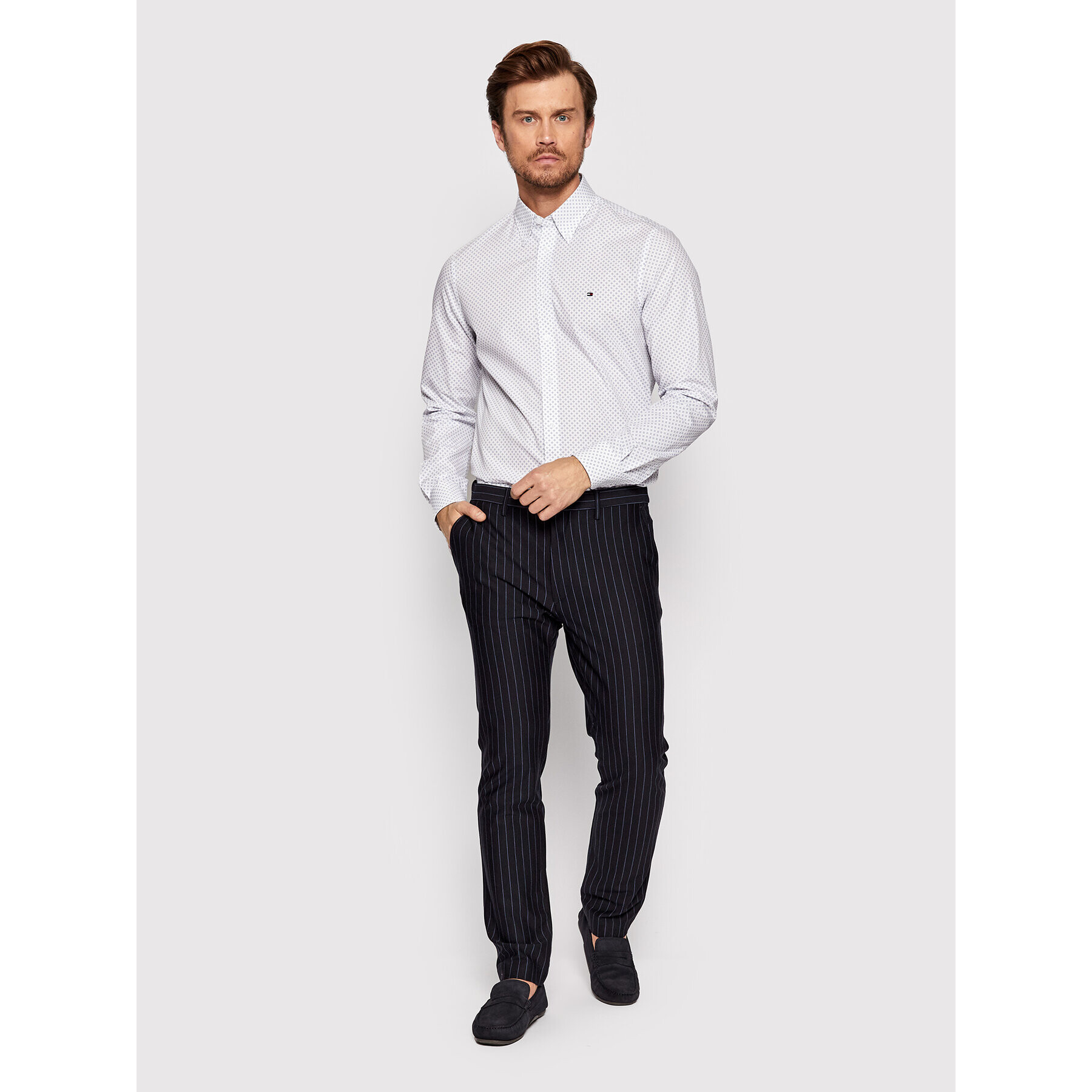 Tommy Hilfiger Chino nohavice Bleecker MW0MW23502 Tmavomodrá Slim Fit - Pepit.sk