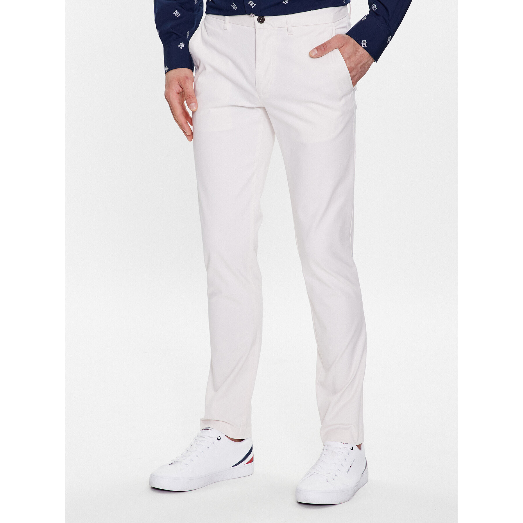 Tommy Hilfiger Chino nohavice Bleecker MW0MW26619 Écru Slim Fit - Pepit.sk