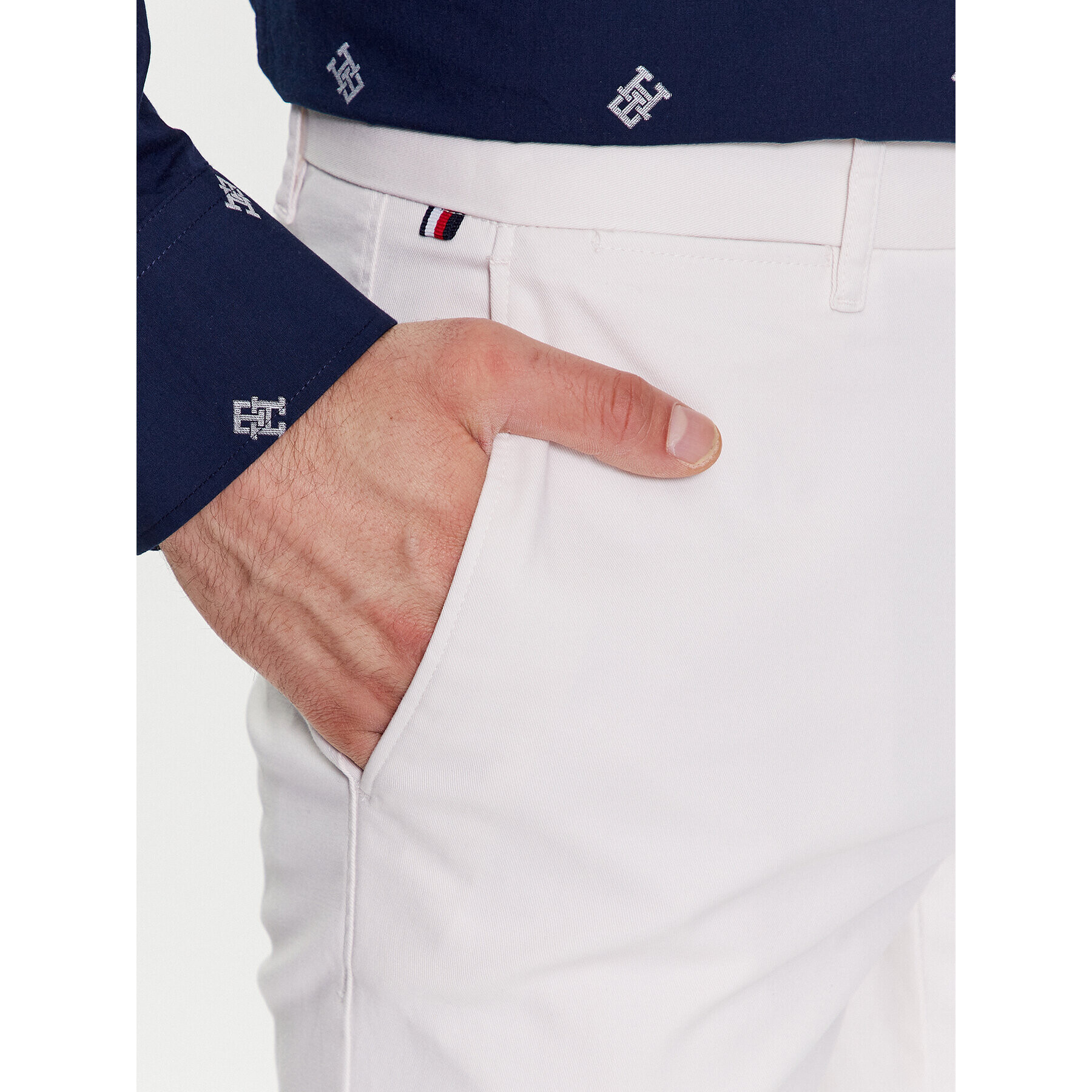 Tommy Hilfiger Chino nohavice Bleecker MW0MW26619 Écru Slim Fit - Pepit.sk