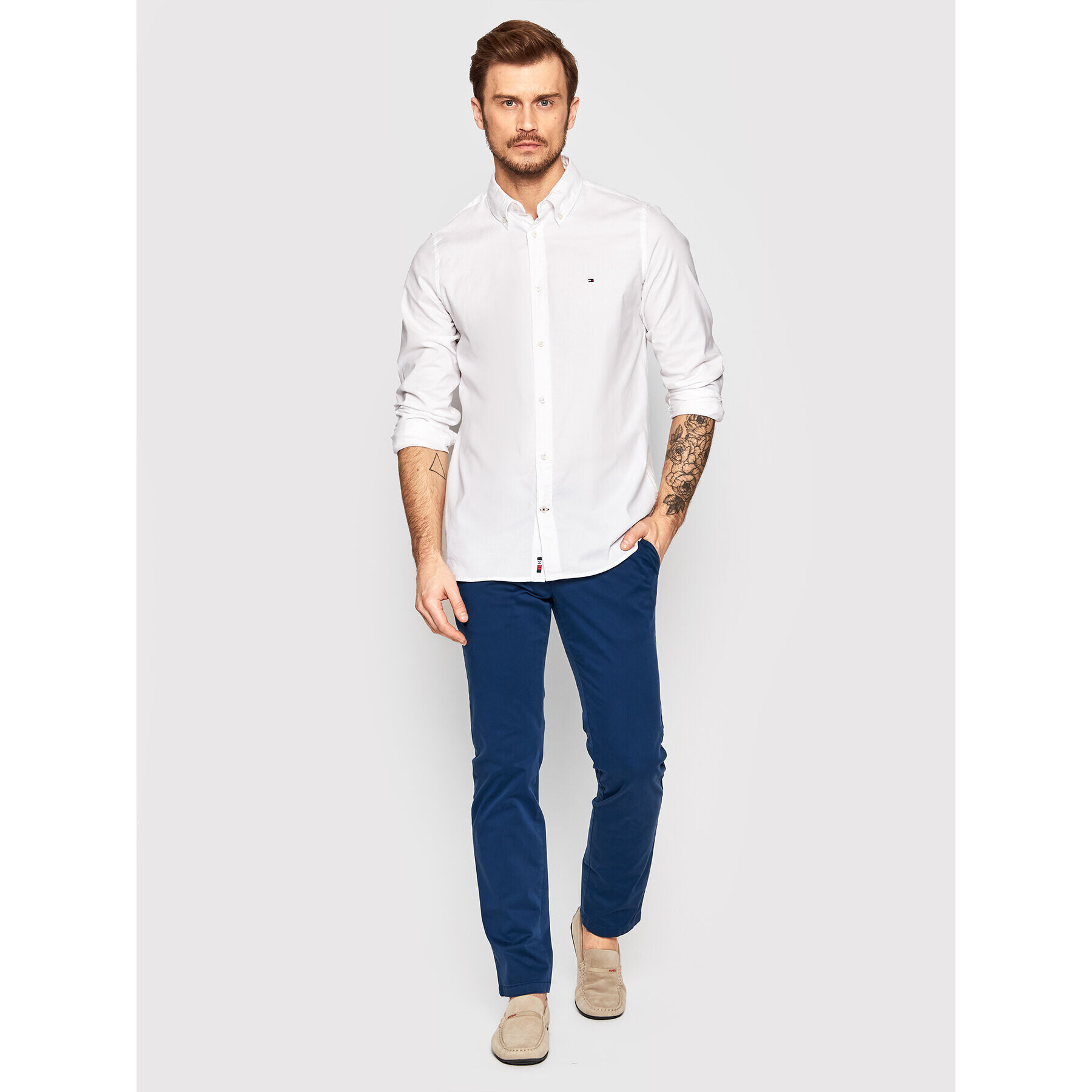 Tommy Hilfiger Chino nohavice Denton MW0MW13845 Tmavomodrá Straight Fit - Pepit.sk