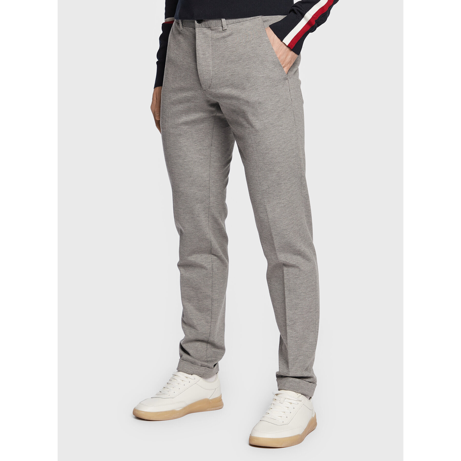 Tommy Hilfiger Chino nohavice Hampton MW0MW29663 Sivá Slim Fit - Pepit.sk