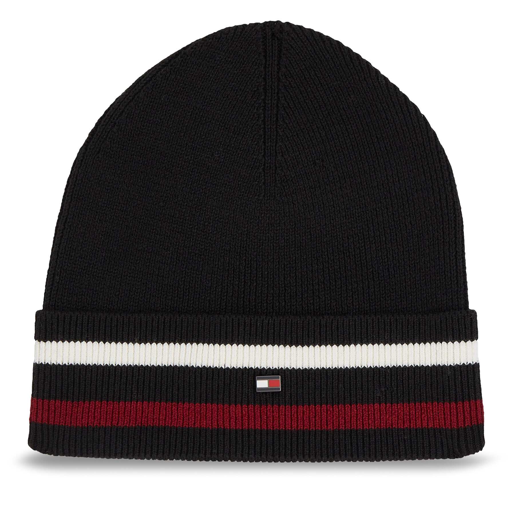 Tommy Hilfiger Čiapka Elevated Wool Flag Beanie AM0AM11497 Čierna - Pepit.sk