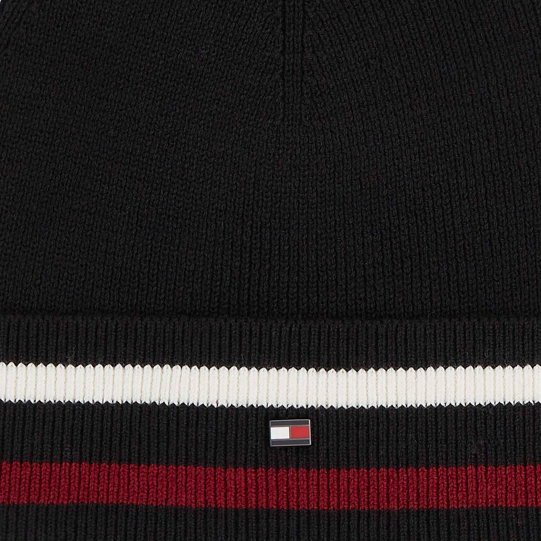 Tommy Hilfiger Čiapka Elevated Wool Flag Beanie AM0AM11497 Čierna - Pepit.sk