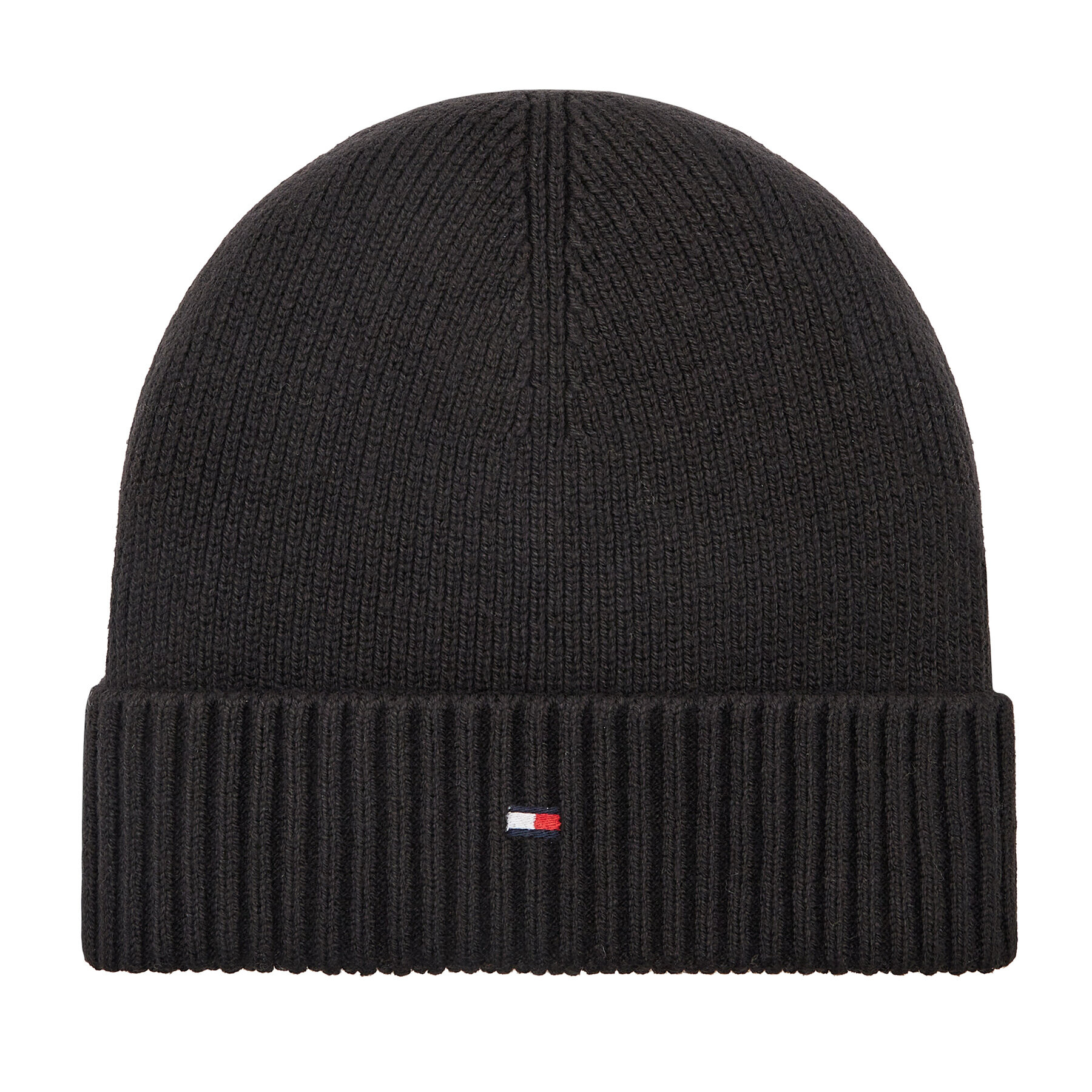 Tommy Hilfiger Čiapka Essential Flag Beanie AM0AM10337 Čierna - Pepit.sk