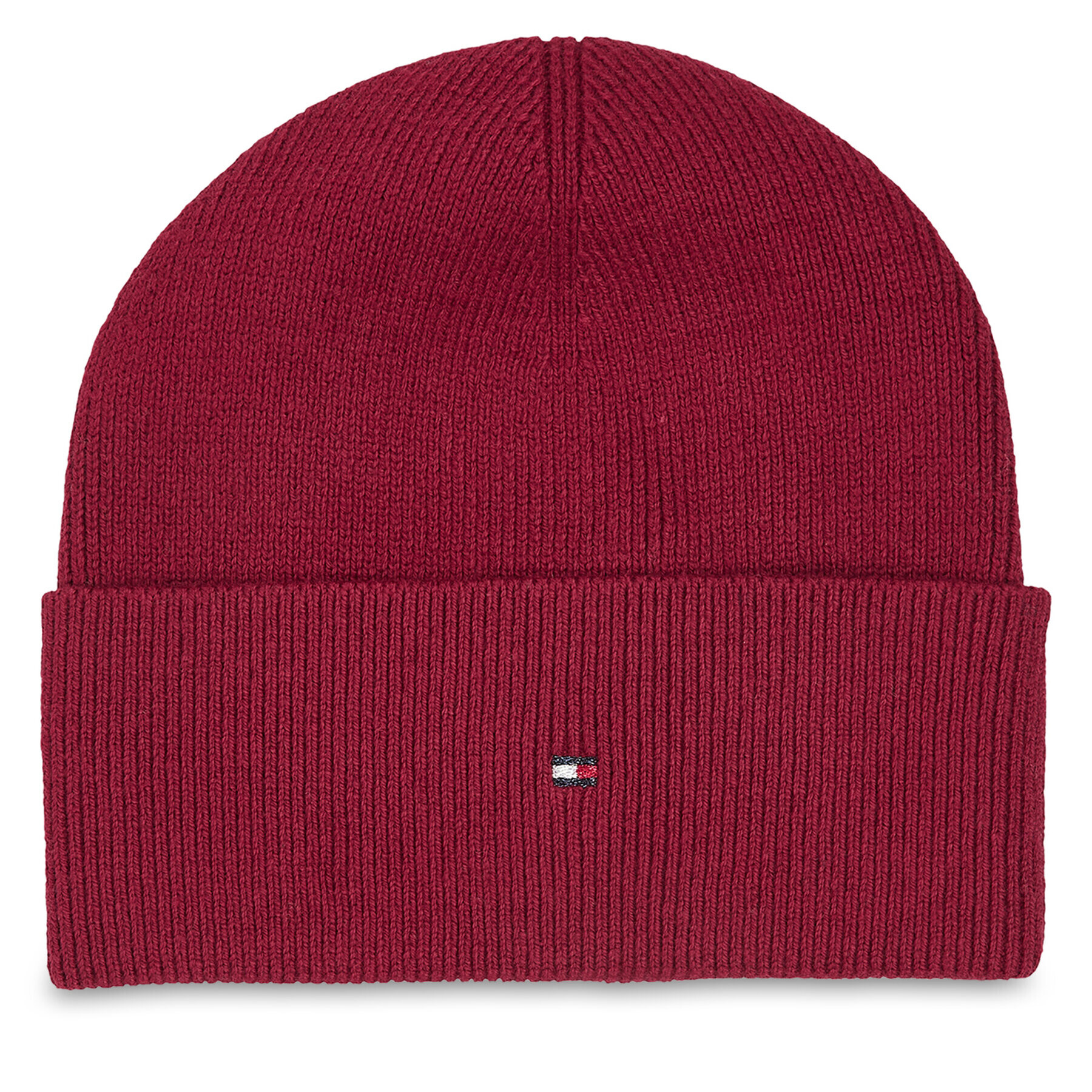 Tommy Hilfiger Čiapka Essential Flag Beanie AW0AW15309 Červená - Pepit.sk